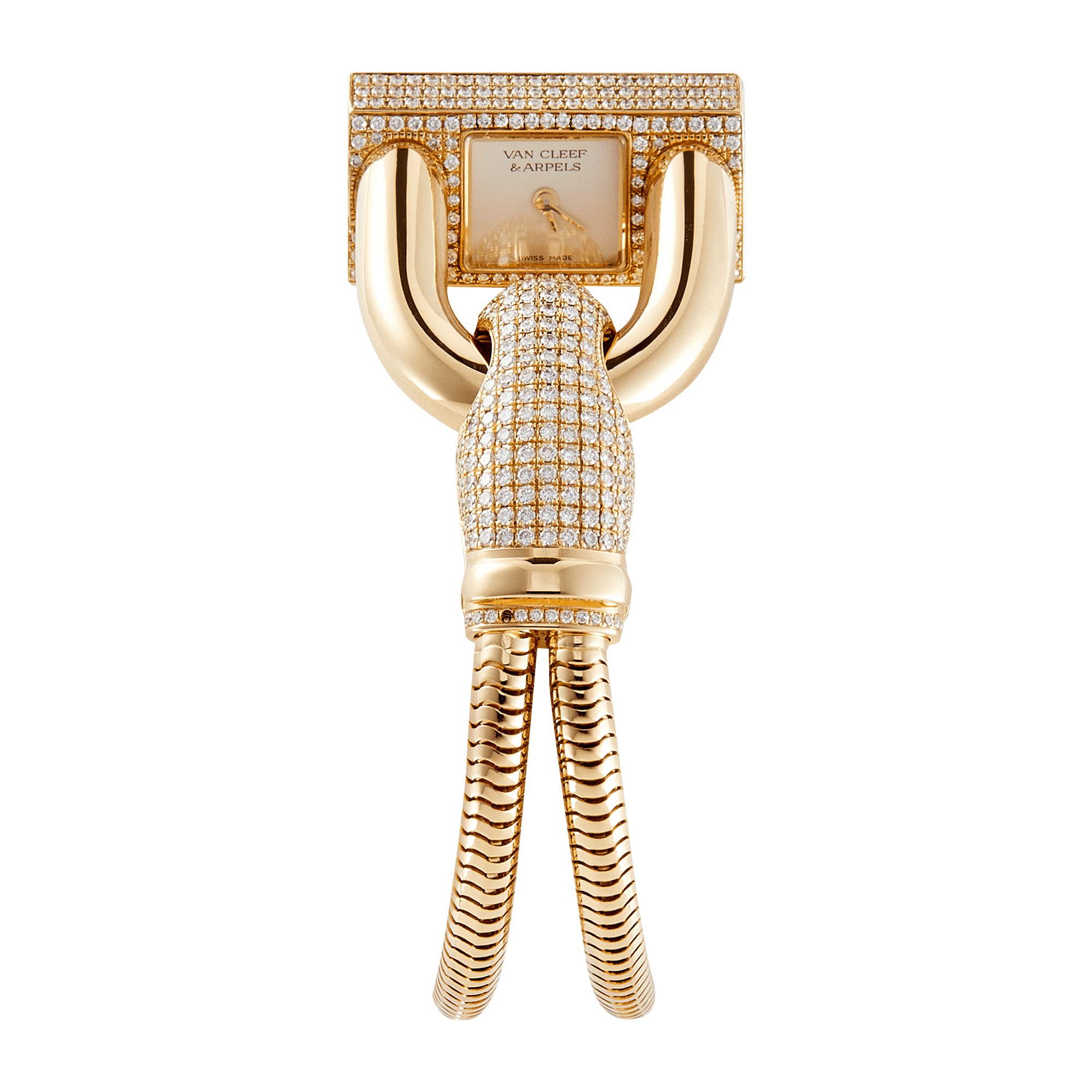 Image of Miss Cadena Yellow Gold Diamond White Dial 14mm