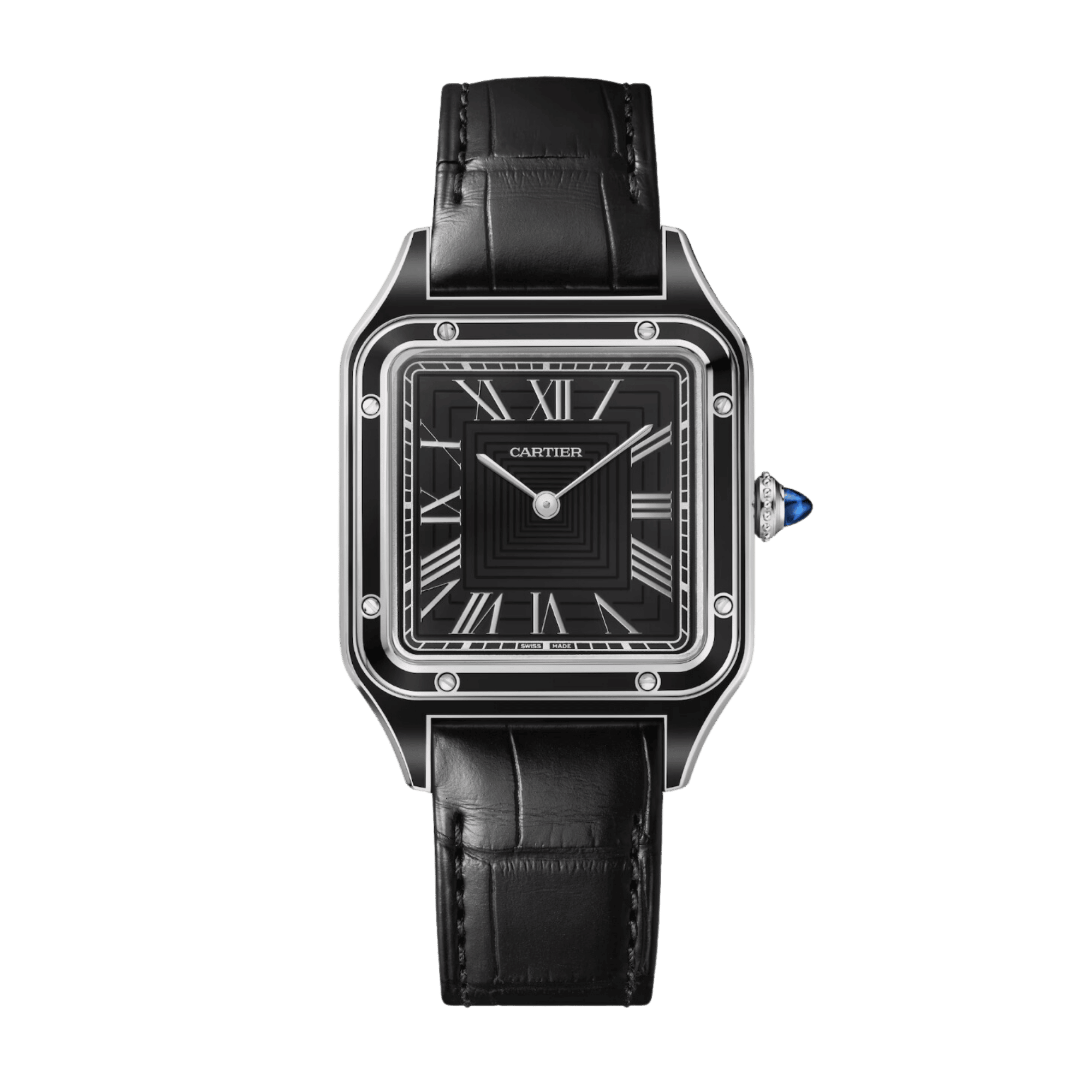 Image of Santos-Dumont Steel Black Dial 31mm