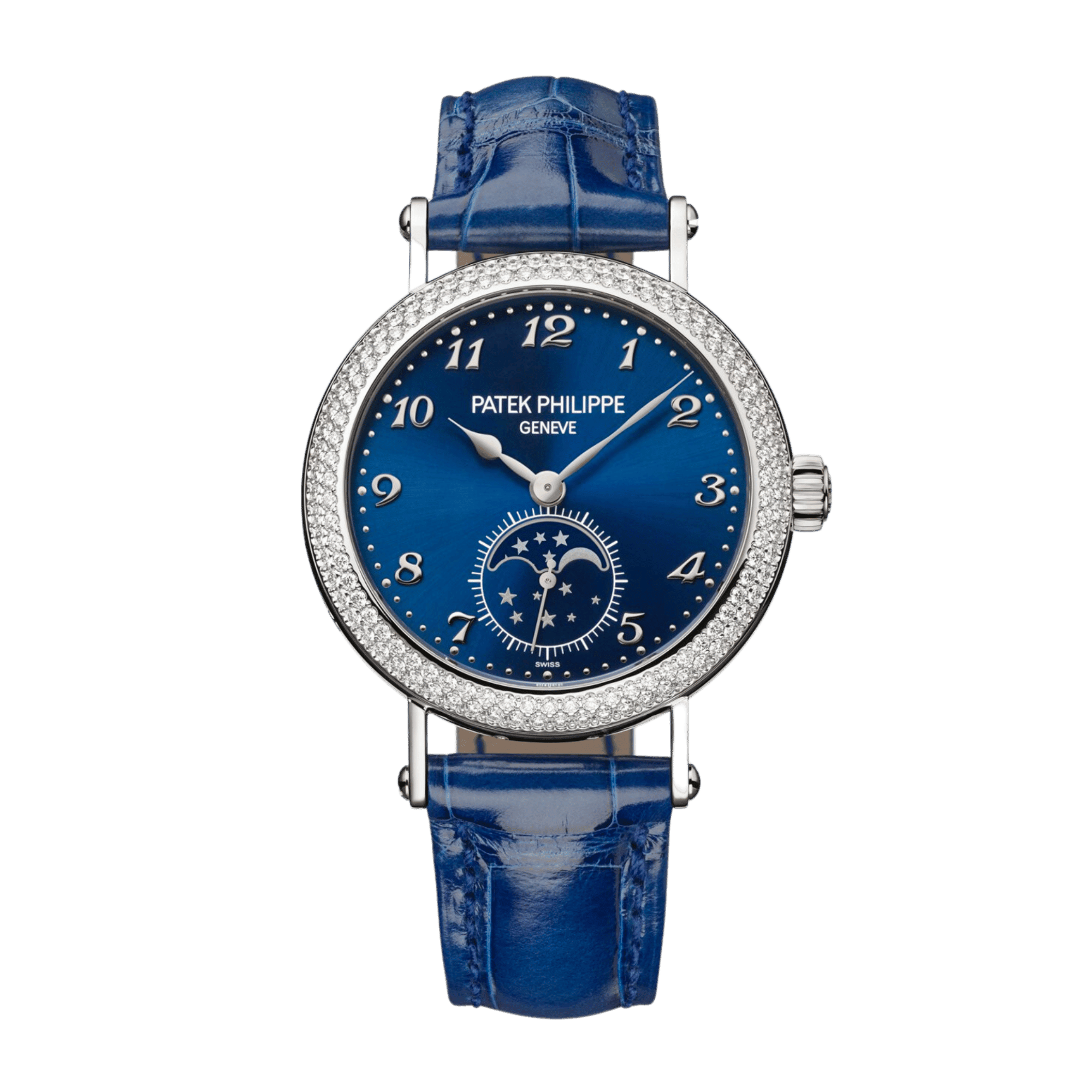 Image of Complications Moonphase White Gold Diamond Blue Dial 33mm