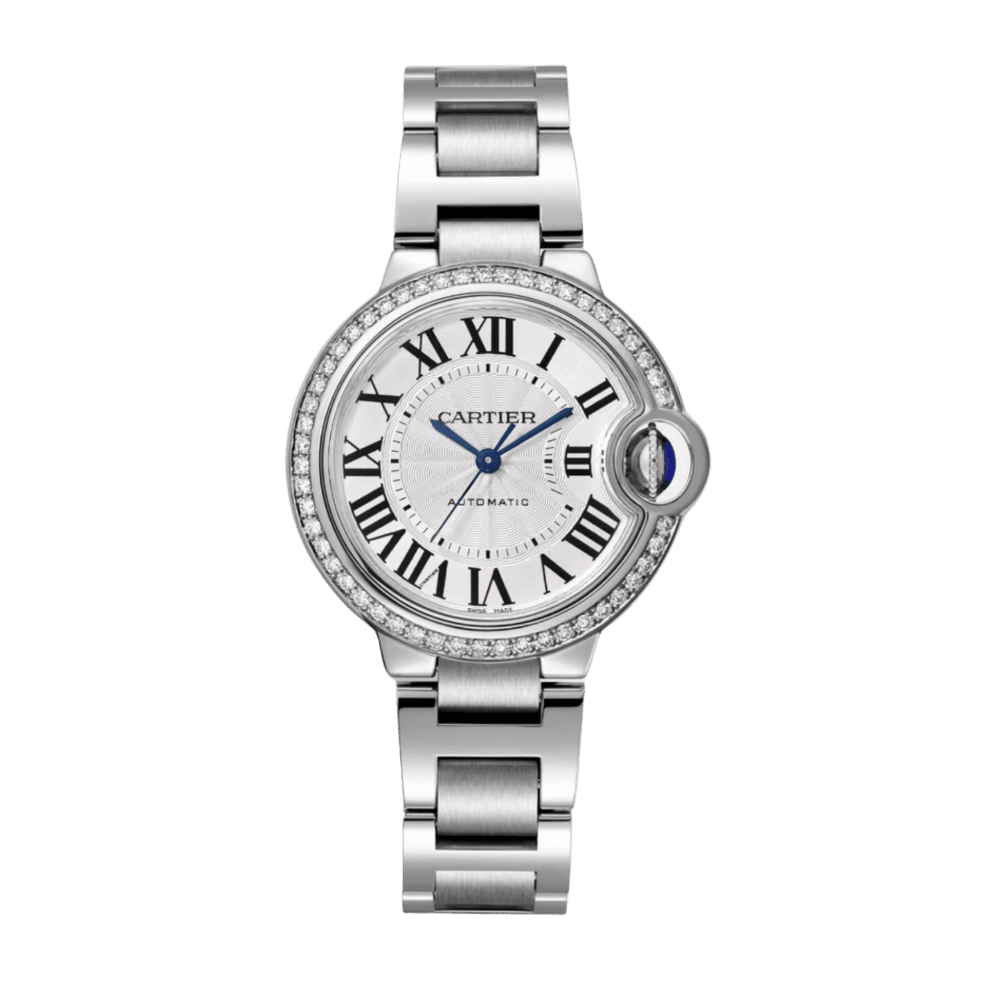 Image of Ballon Bleu de Cartier Steel Diamond Silver Dial 33mm