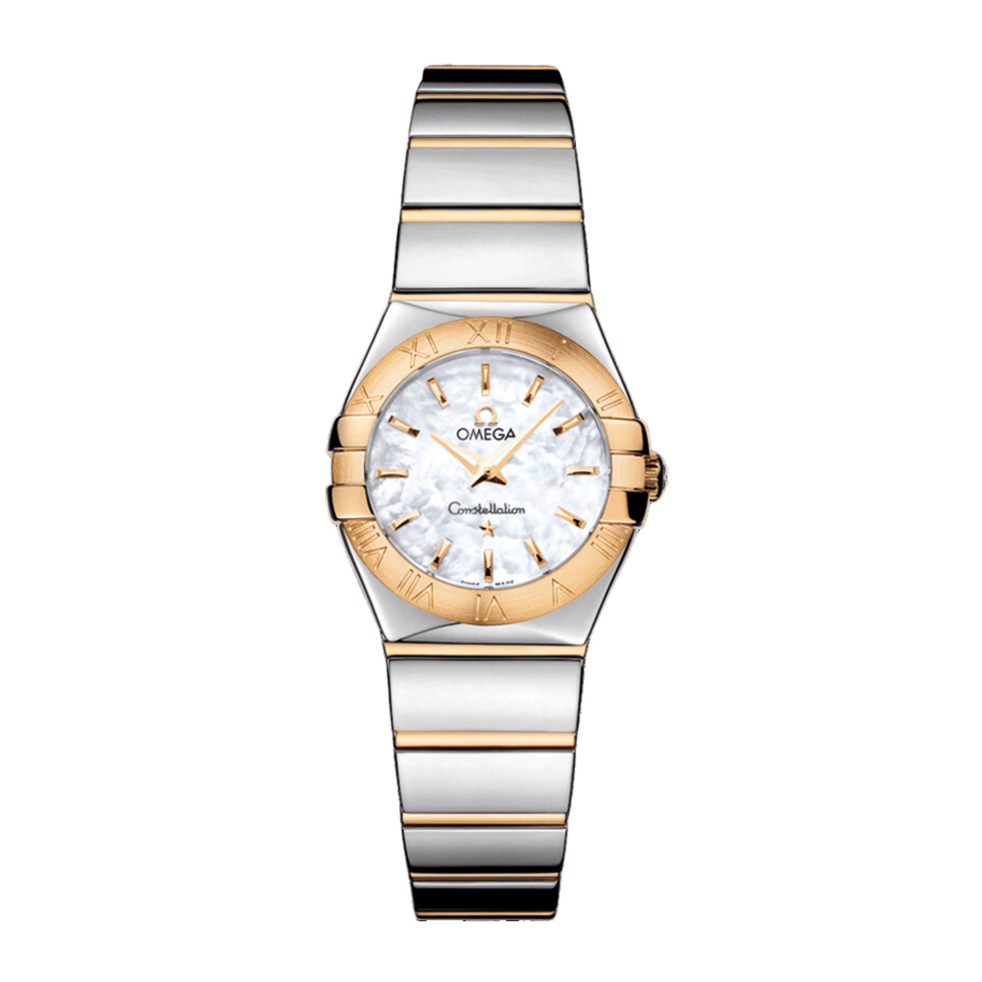 Image of Constellation Yellow Gold & Steel Mother of Pearl Dial 24mm