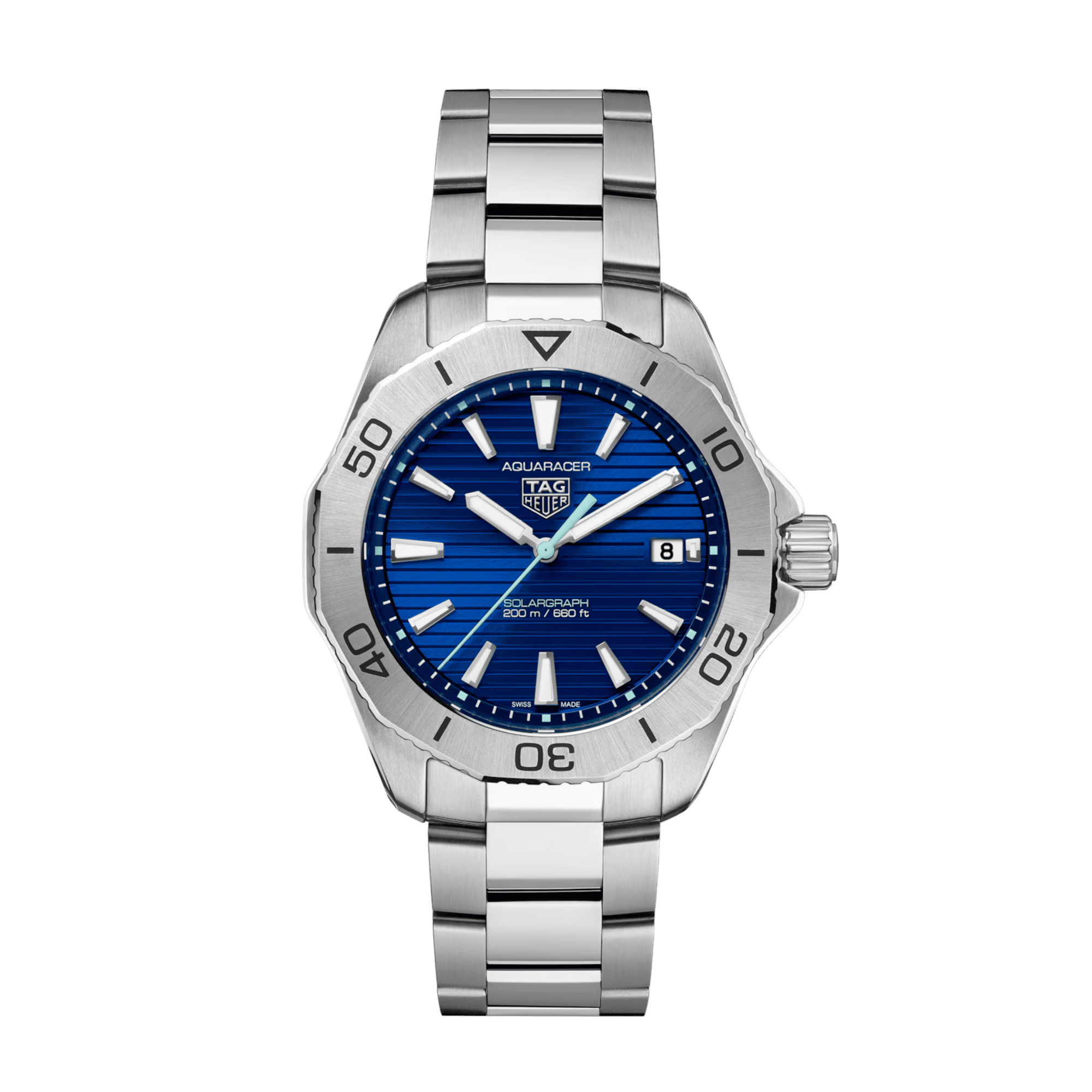 Image of Aquaracer Solargraph Steel Blue Dial 40mm