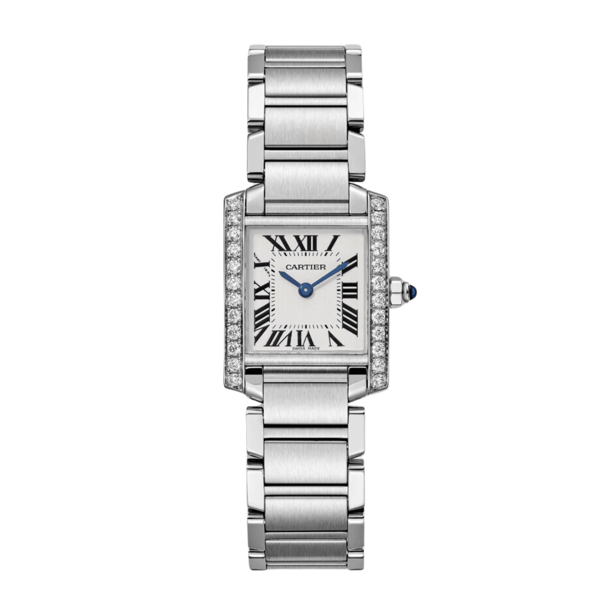 Image of Tank Française Steel Diamond Silver Dial 20mm