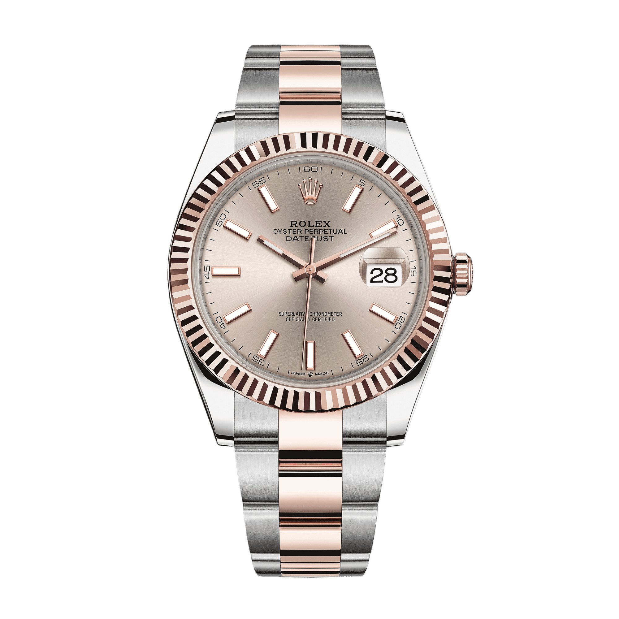 Image of Datejust Rose Gold & Steel Jubilee Pink Dial 41mm
