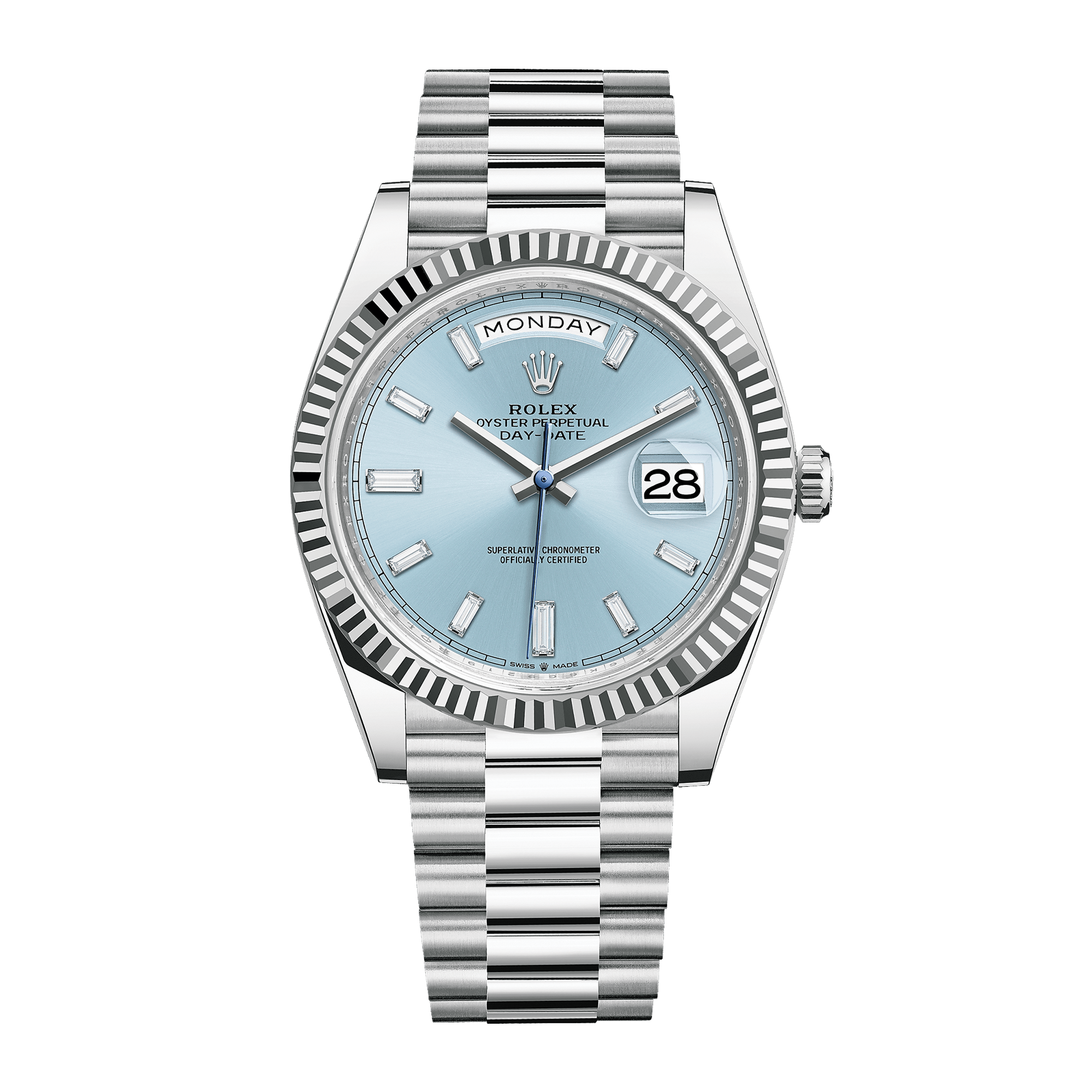Image of Day-Date Platinum Blue Dial 40mm