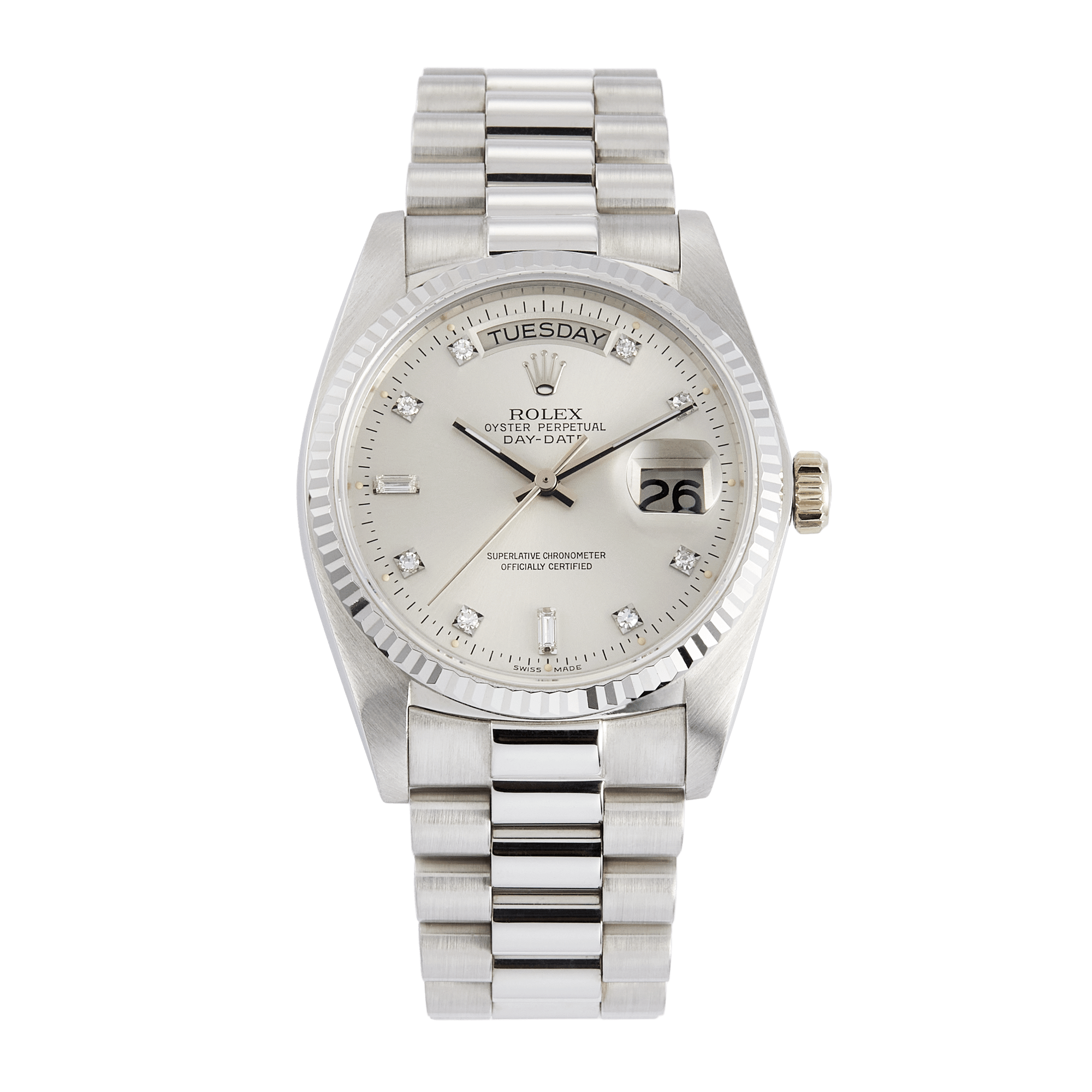 Image of Vintage Day-Date White Gold Silver Dial 36mm