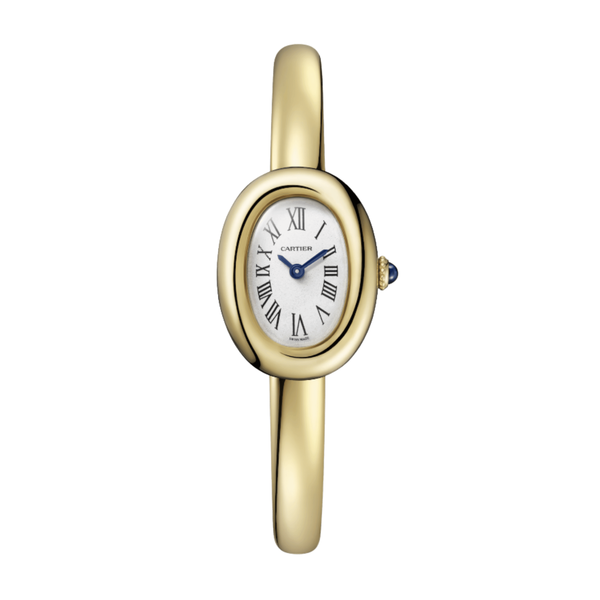 Image of Baignoire de Cartier Size 17 Yellow Gold Silver Dial 18mm