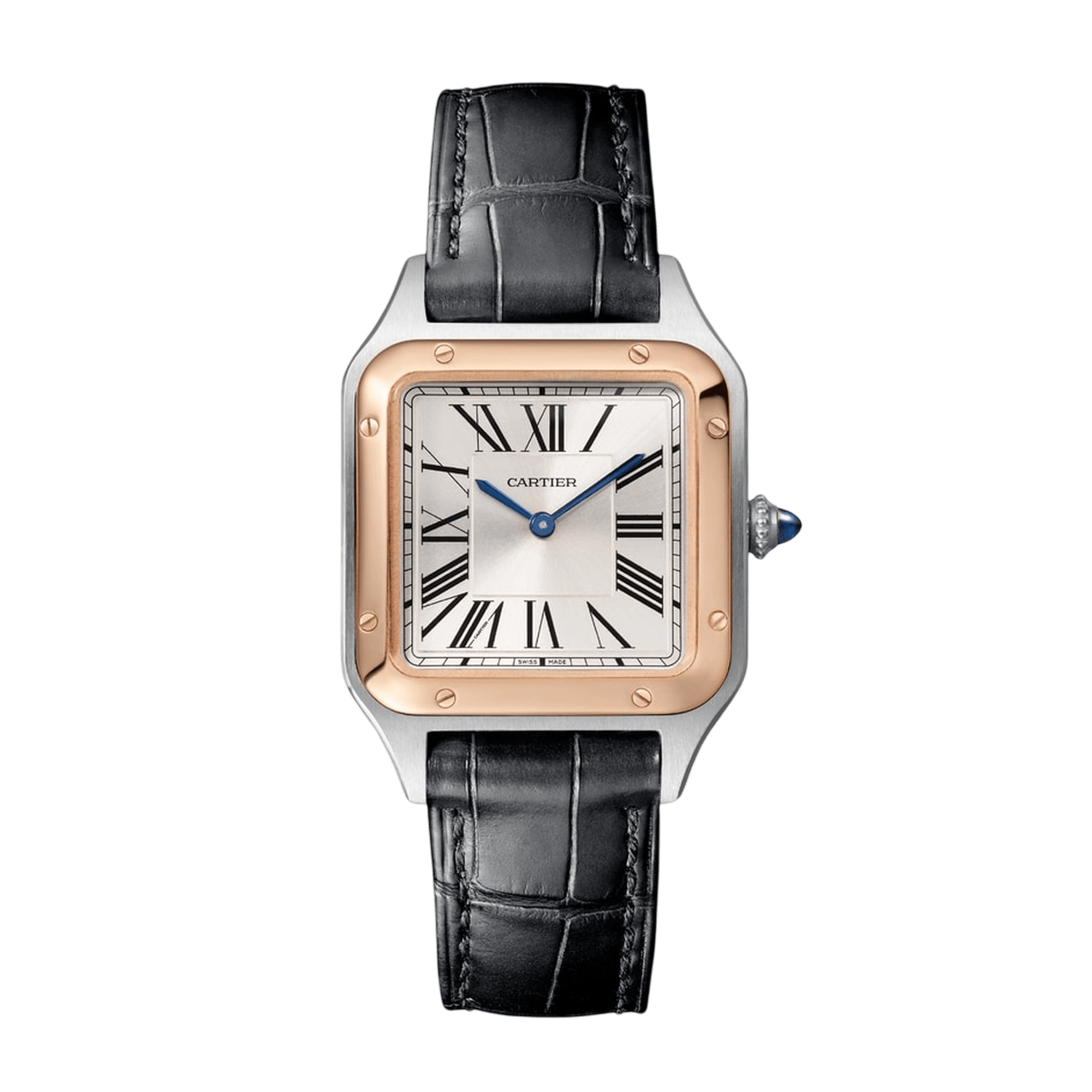 Image of Santos-Dumont Rose Gold & Steel Silver Dial 27mm