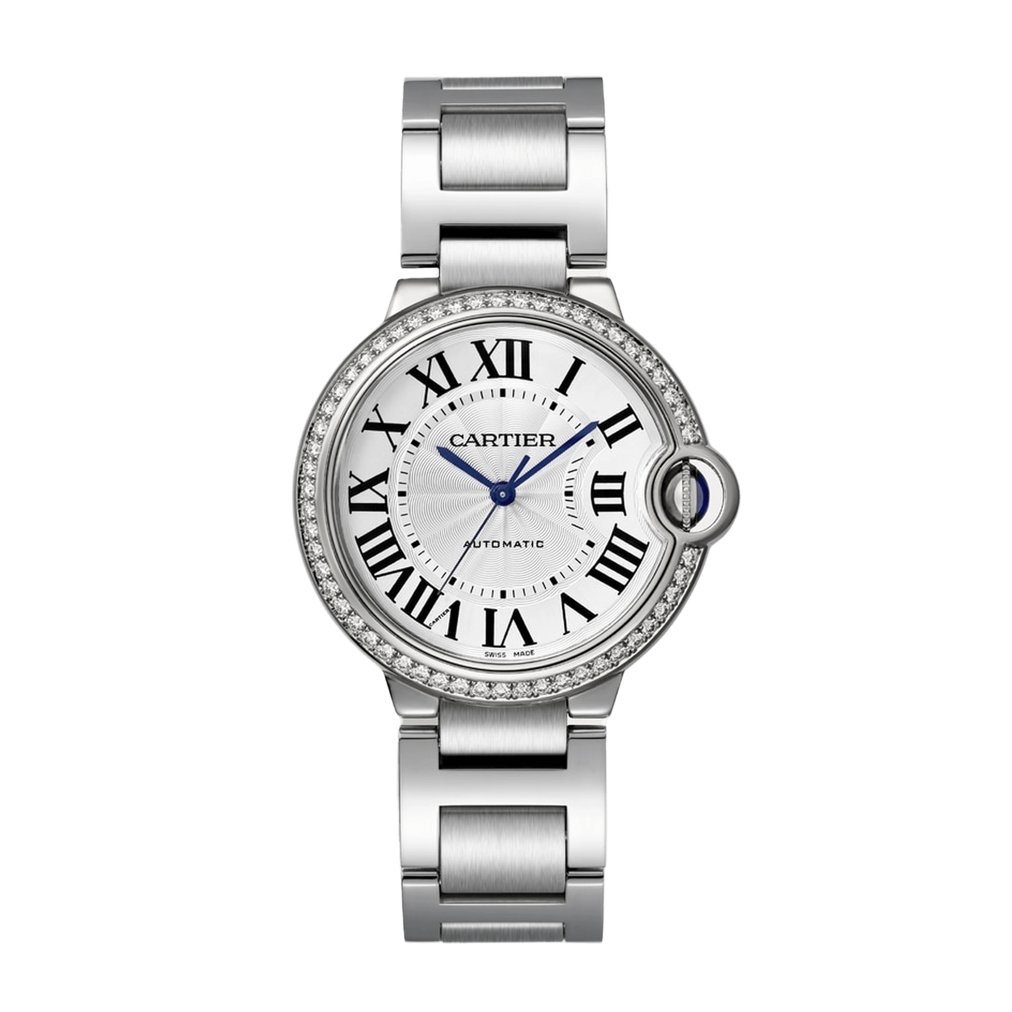 Image of Ballon Bleu de Cartier Steel Diamond Silver Dial 36mm