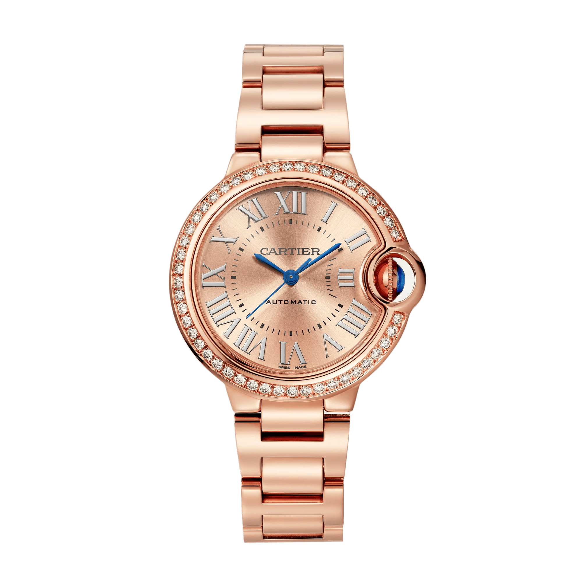 Image of Ballon Bleu de Cartier Rose Gold Diamond Pink Dial 33mm