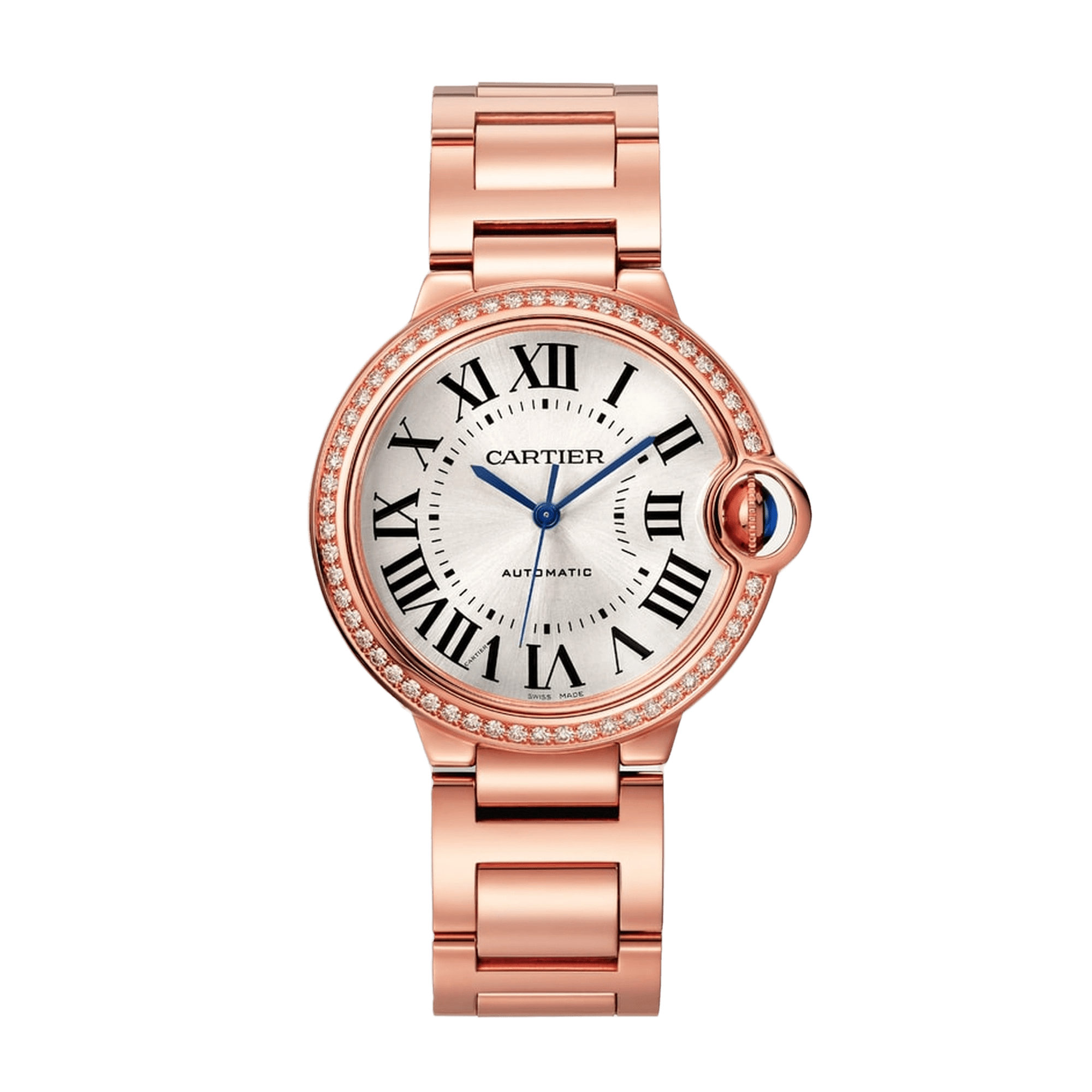 Image of Ballon Bleu de Cartier Rose Gold Diamond Silver Dial 36mm