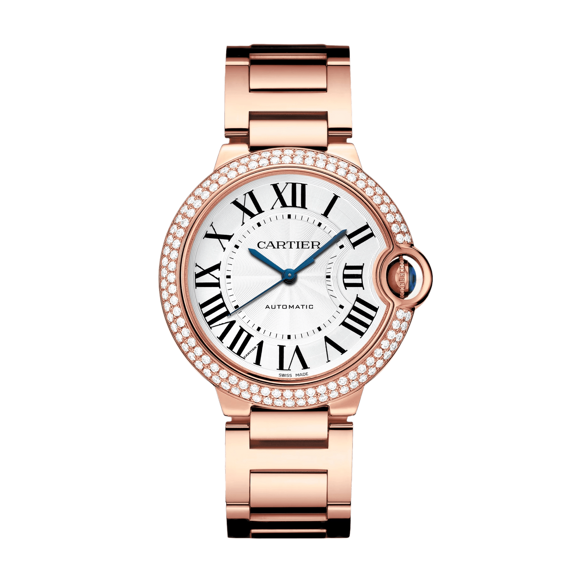 Image of Ballon Bleu de Cartier Rose Gold Diamond Silver Dial 36mm