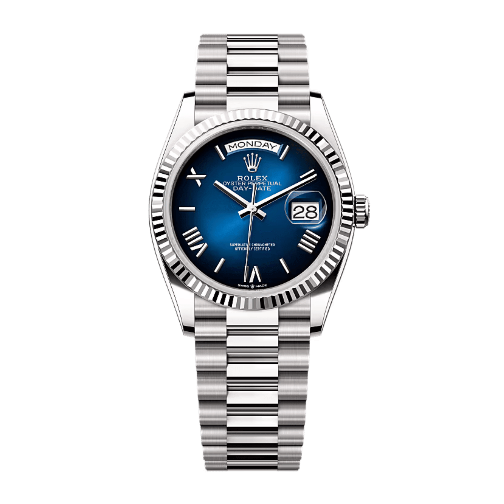Image of Day-Date White Gold Blue Ombré Dial 36mm
