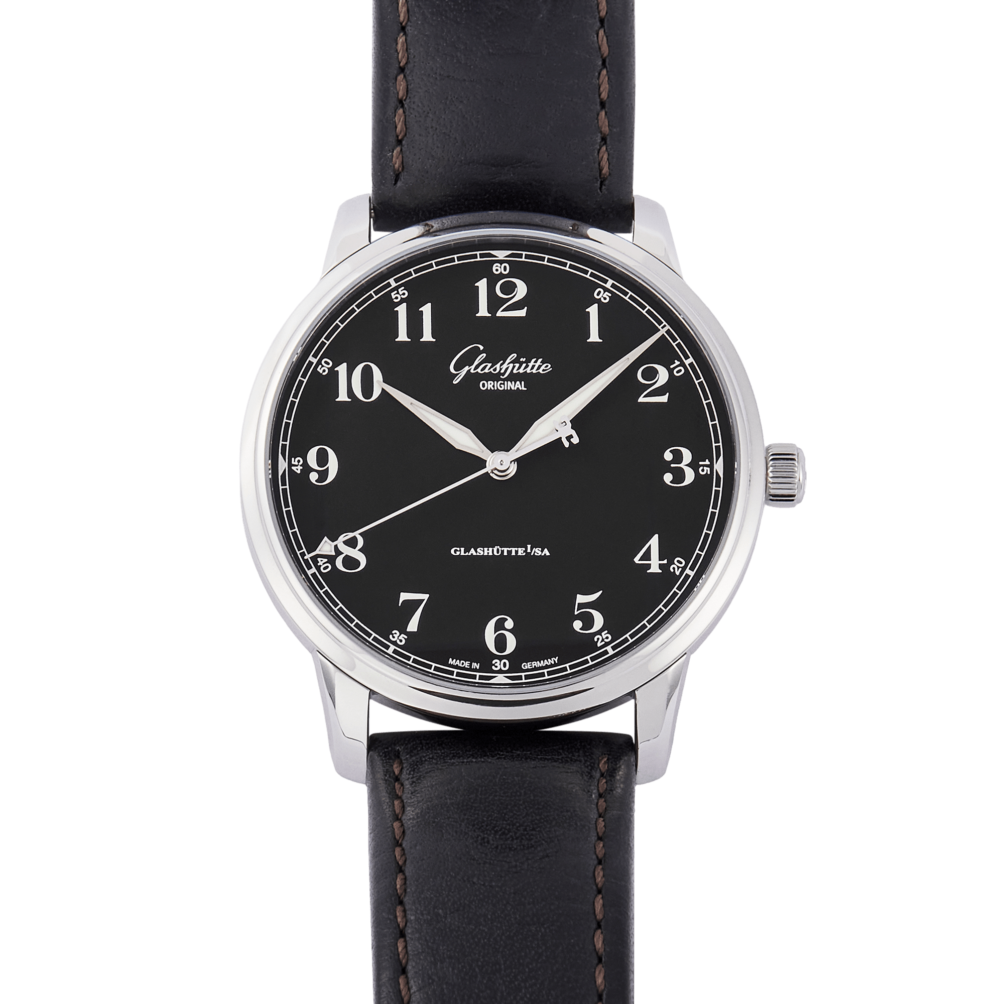 Image of Senator Excellence Steel Black Dial 40mm