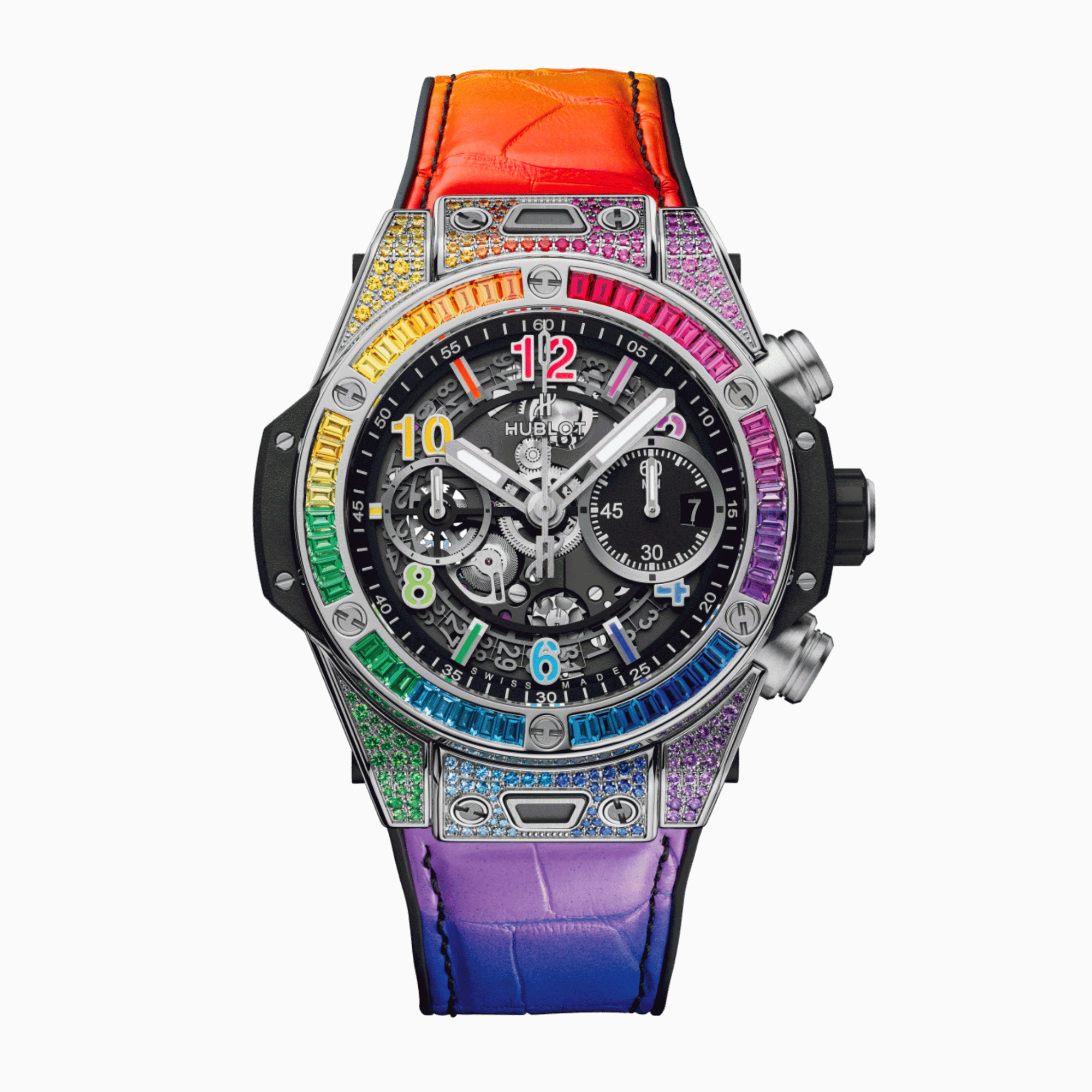 Image of Big Bang Unico Titanium Rainbow Skeleton Dial 42mm