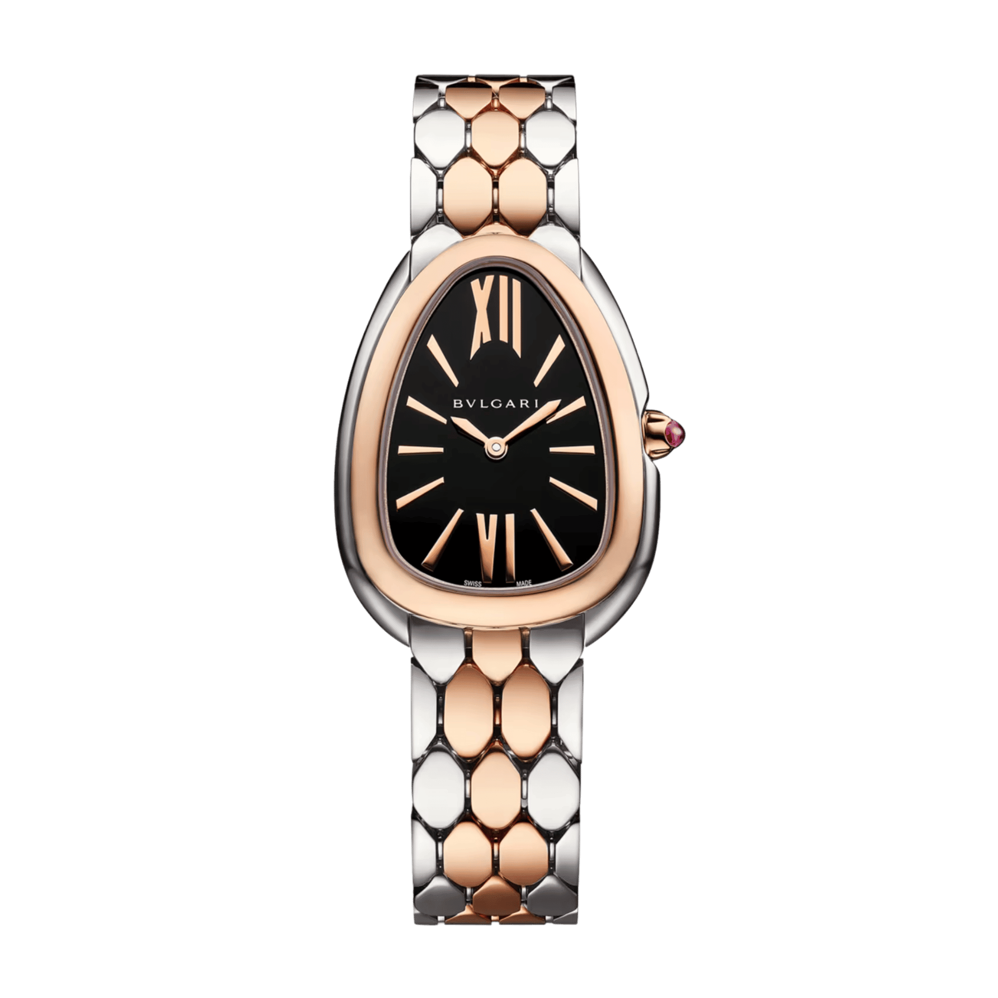 Image of Serpenti Seduttori Rose Gold & Steel Black Dial 33mm