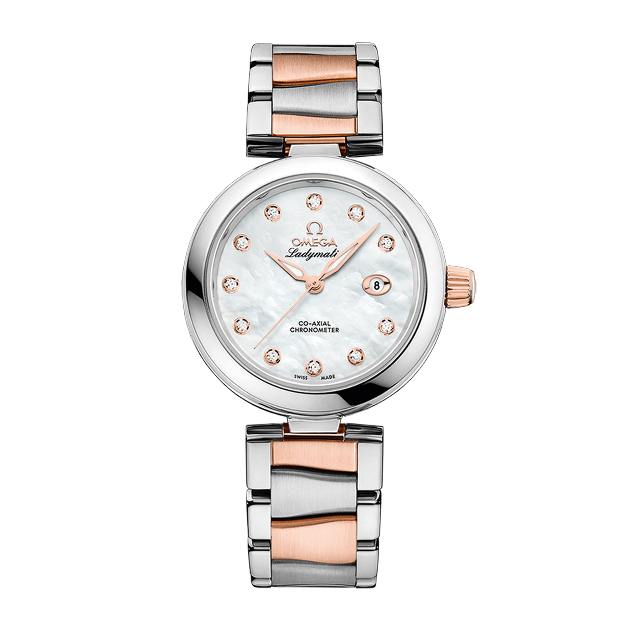 Image of LadyMatic Rose Gold & Steel Mother of Pearl Dial 34mm