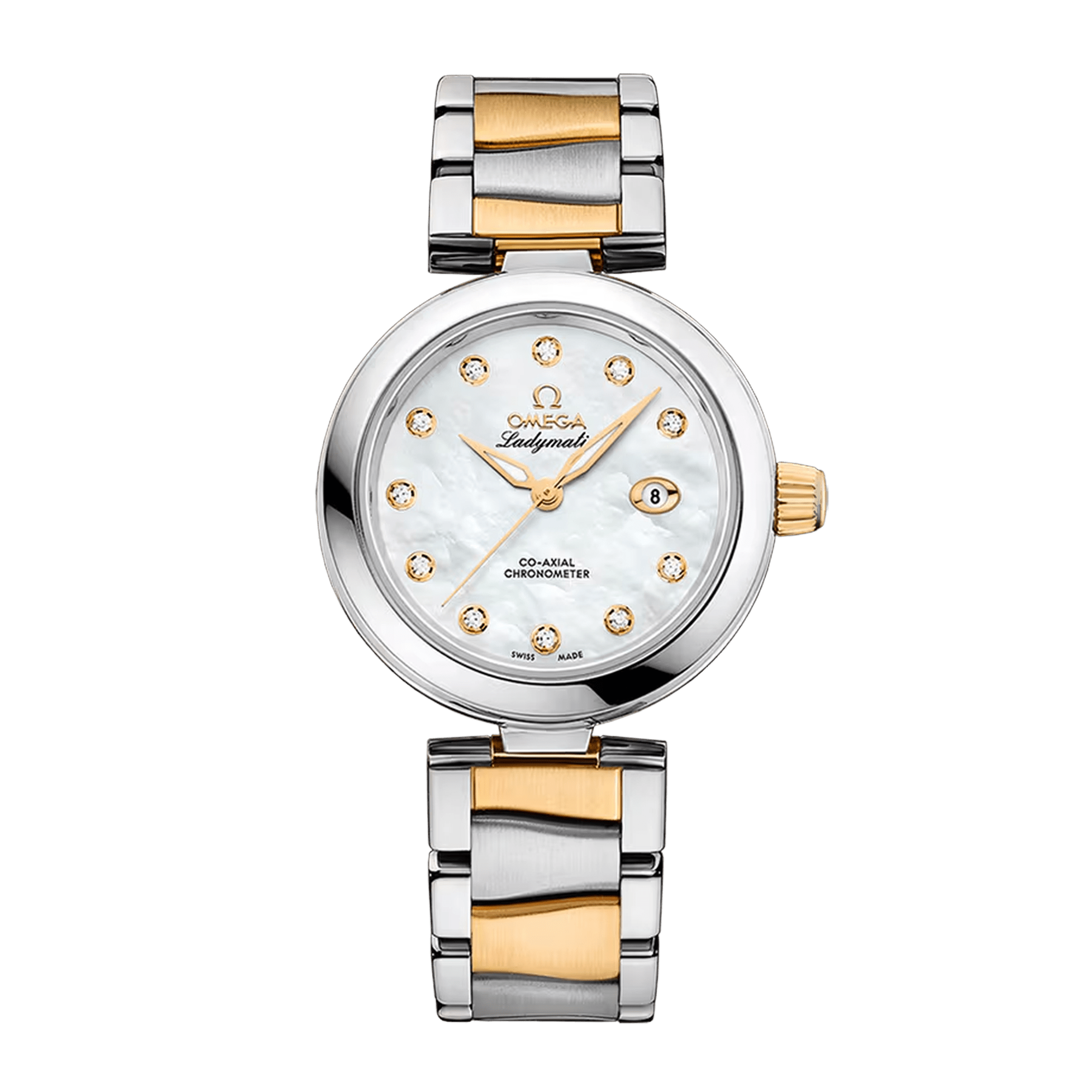 Image of LadyMatic Yellow Gold & Steel Mother of Pearl Dial 34mm