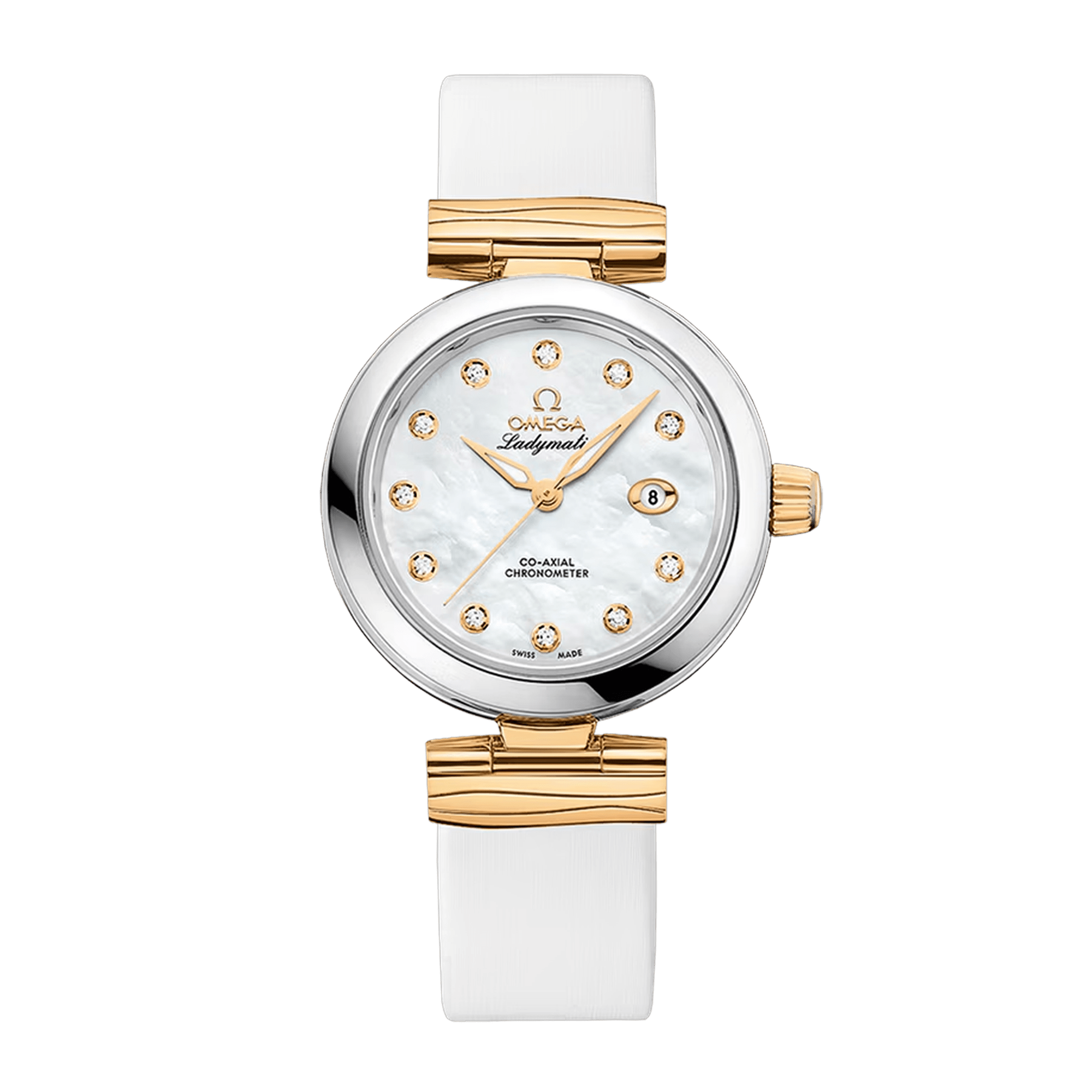 Image of LadyMatic Yellow Gold & Steel Mother of Pearl Dial 34mm