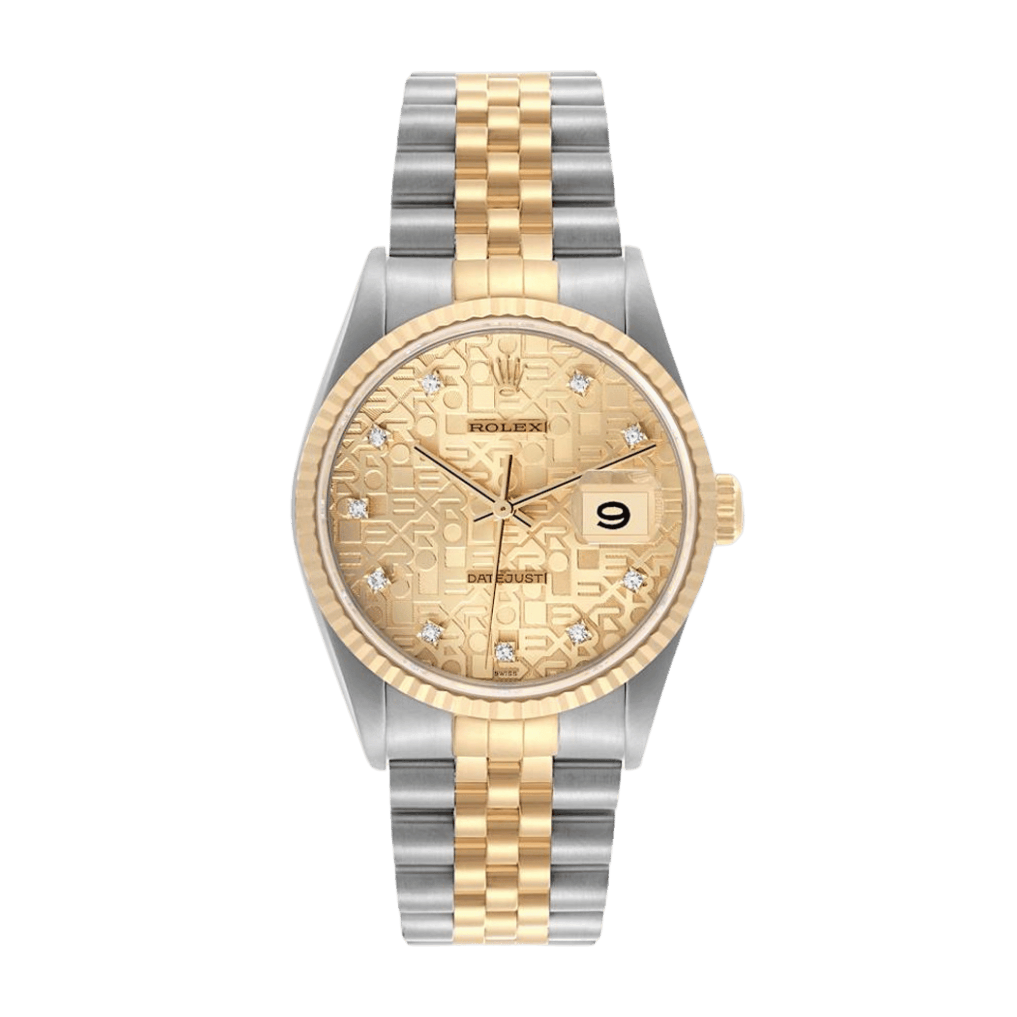 Image of Vintage Datejust Yellow Gold & Steel Jubilee Champagne Computer Dial 36mm