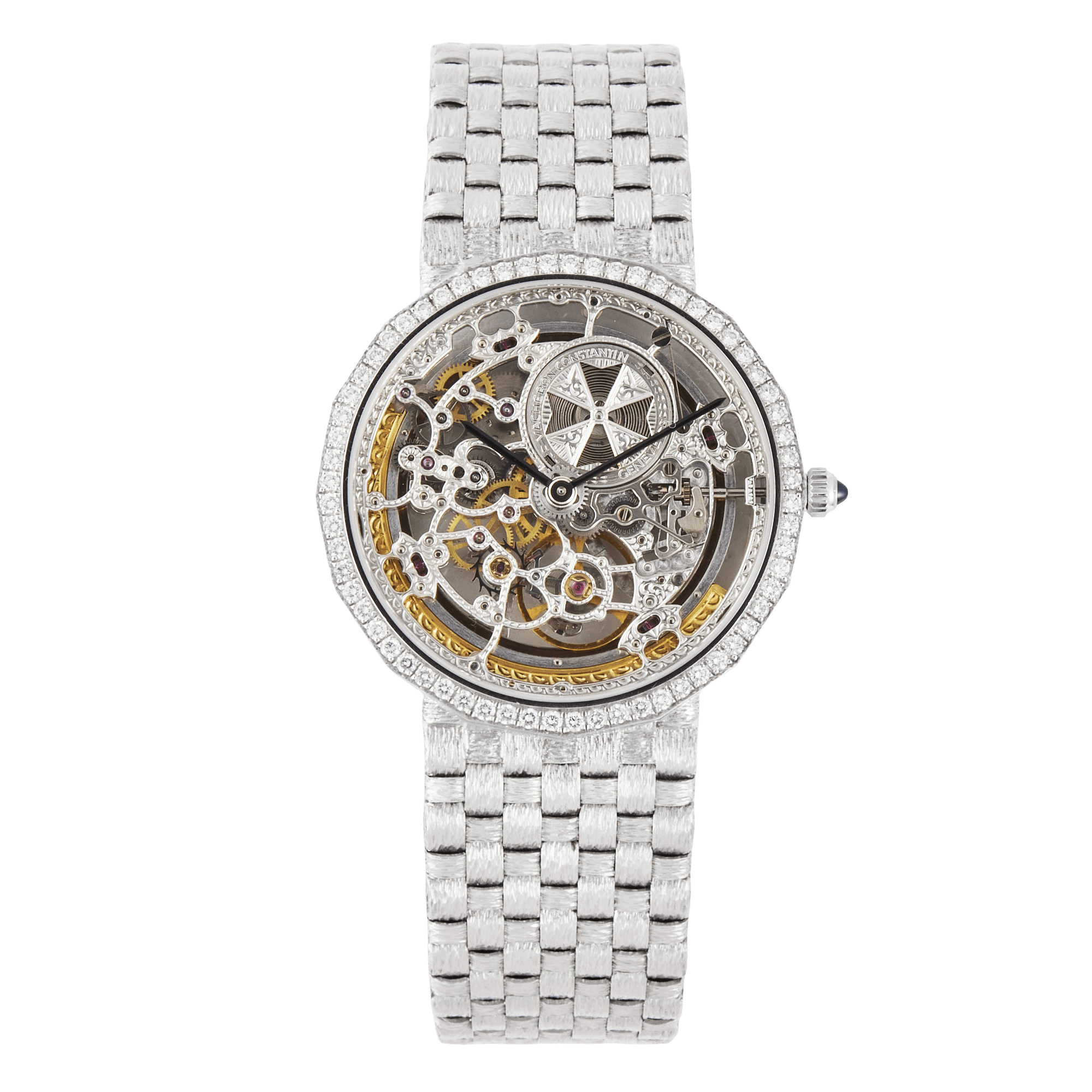 Image of Patrimony Squelette White Gold Diamond Skeleton Dial 34mm