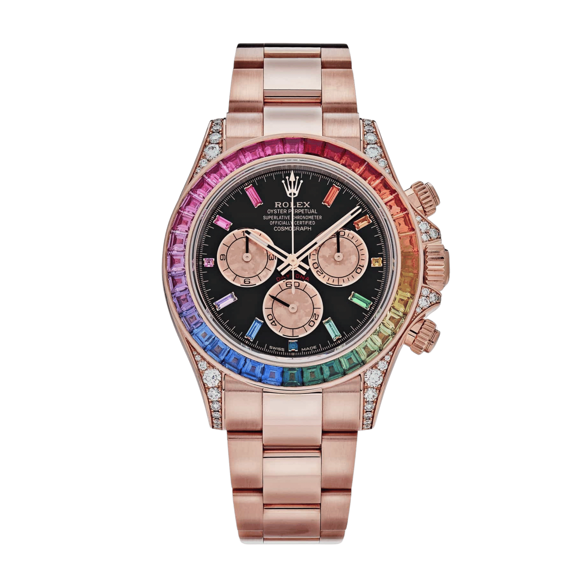 Photo of Daytona Rose Gold Rainbow Black Dial 40mm