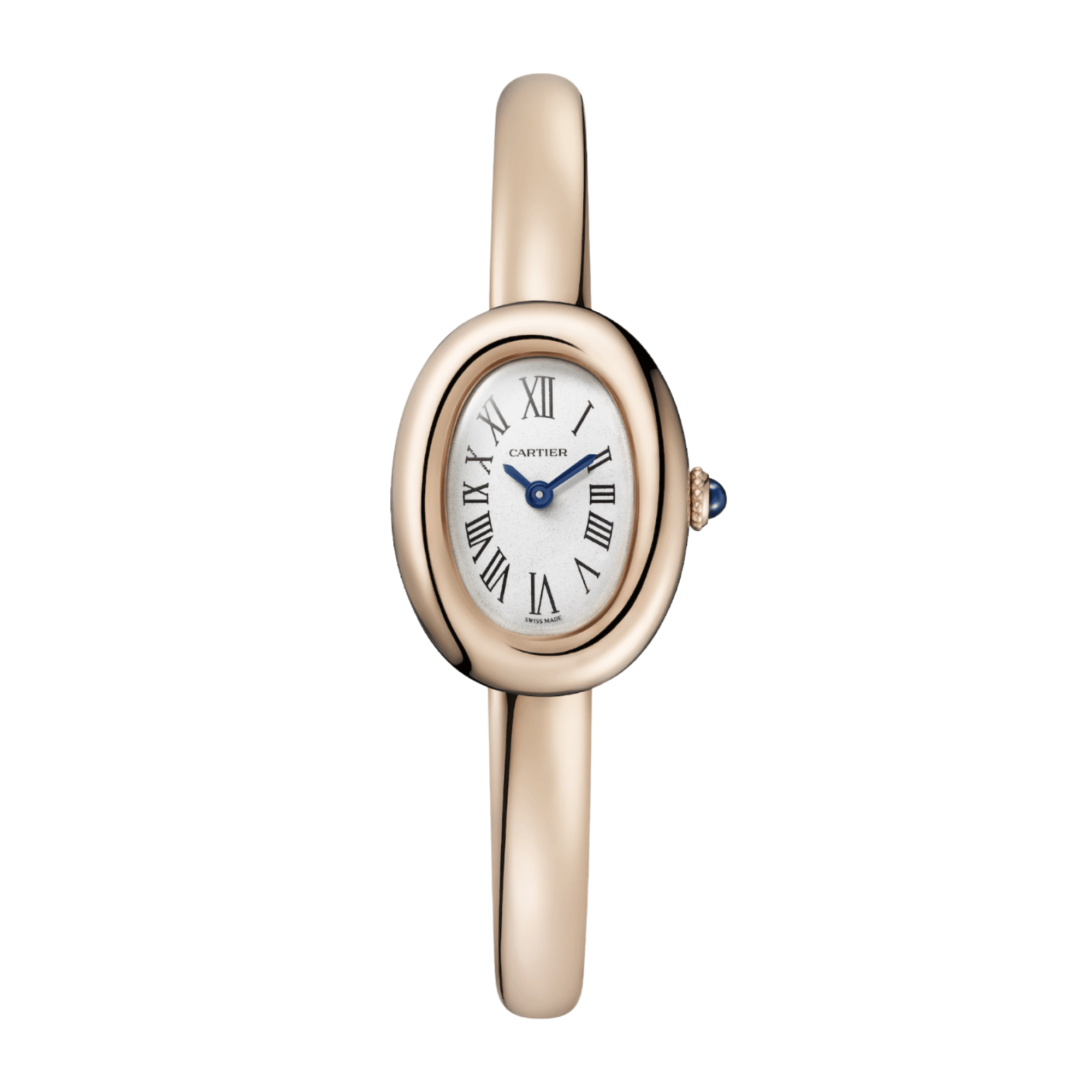 Image of Baignoire de Cartier Size 15 Rose Gold Silver Dial 24mm