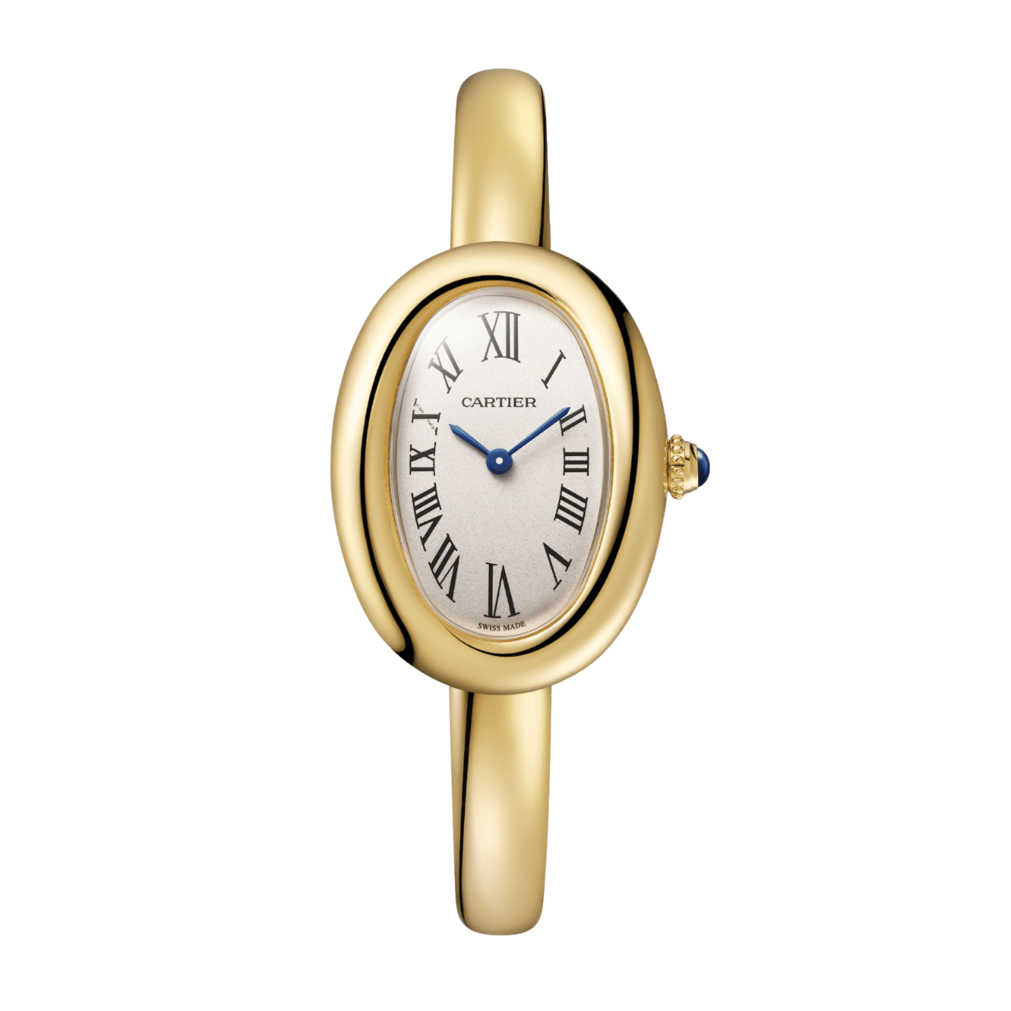 Image of Baignoire de Cartier Size 16 Yellow Gold Silver Dial 31mm