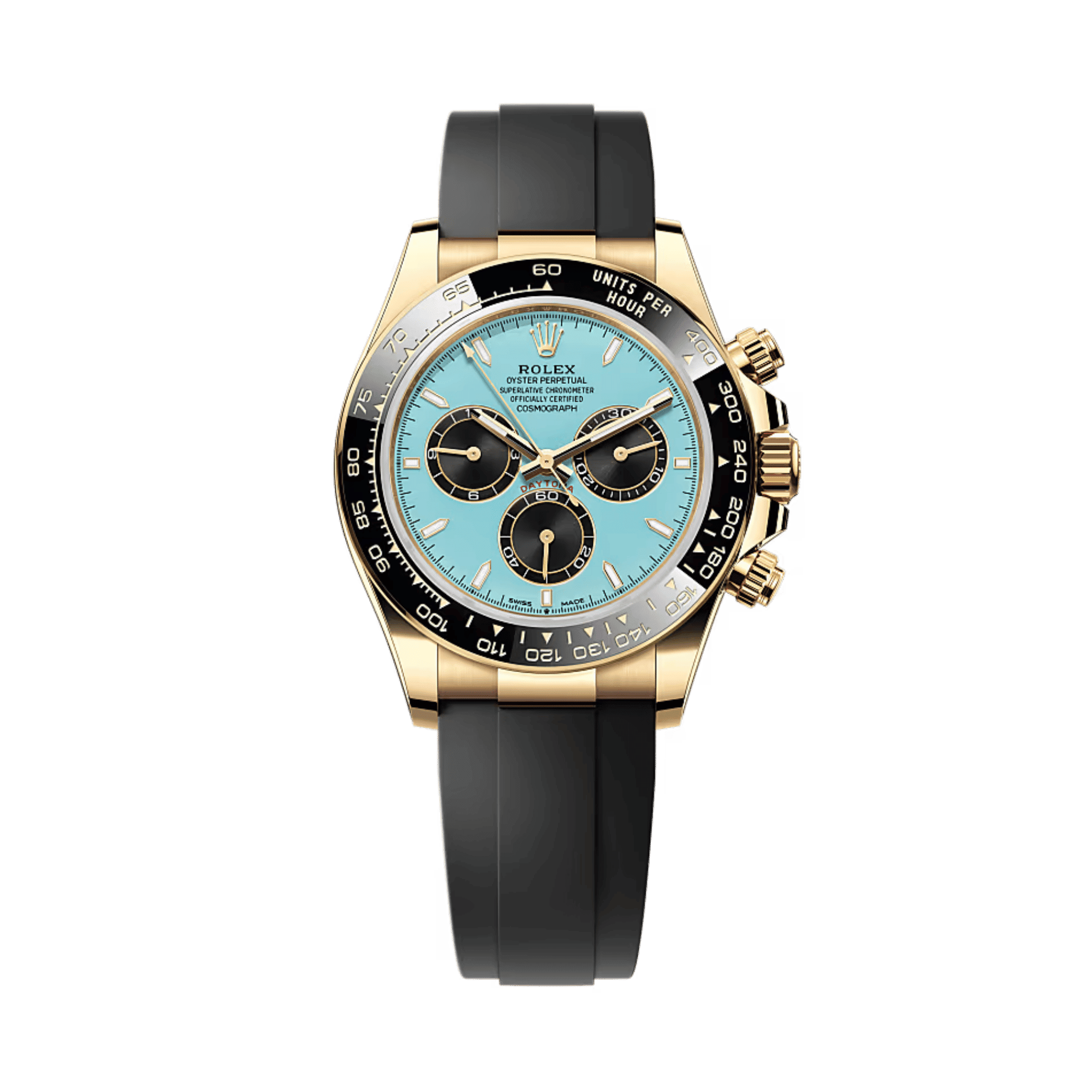 Image of Daytona Yellow Gold Oysterflex Turquoise Dial 40mm