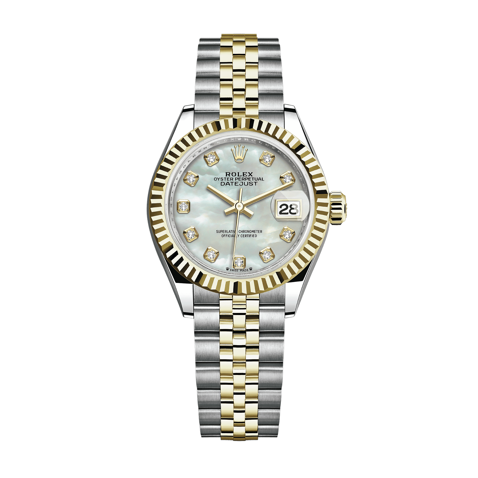 Image of Lady-Datejust Yellow Gold & Steel Jubilee Mother of Pearl Dial 28mm