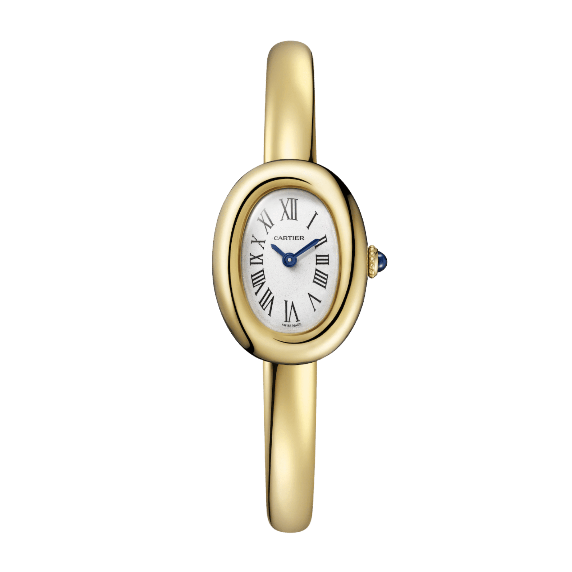 Image of Baignoire de Cartier Size 16 Yellow Gold Silver Dial 24mm