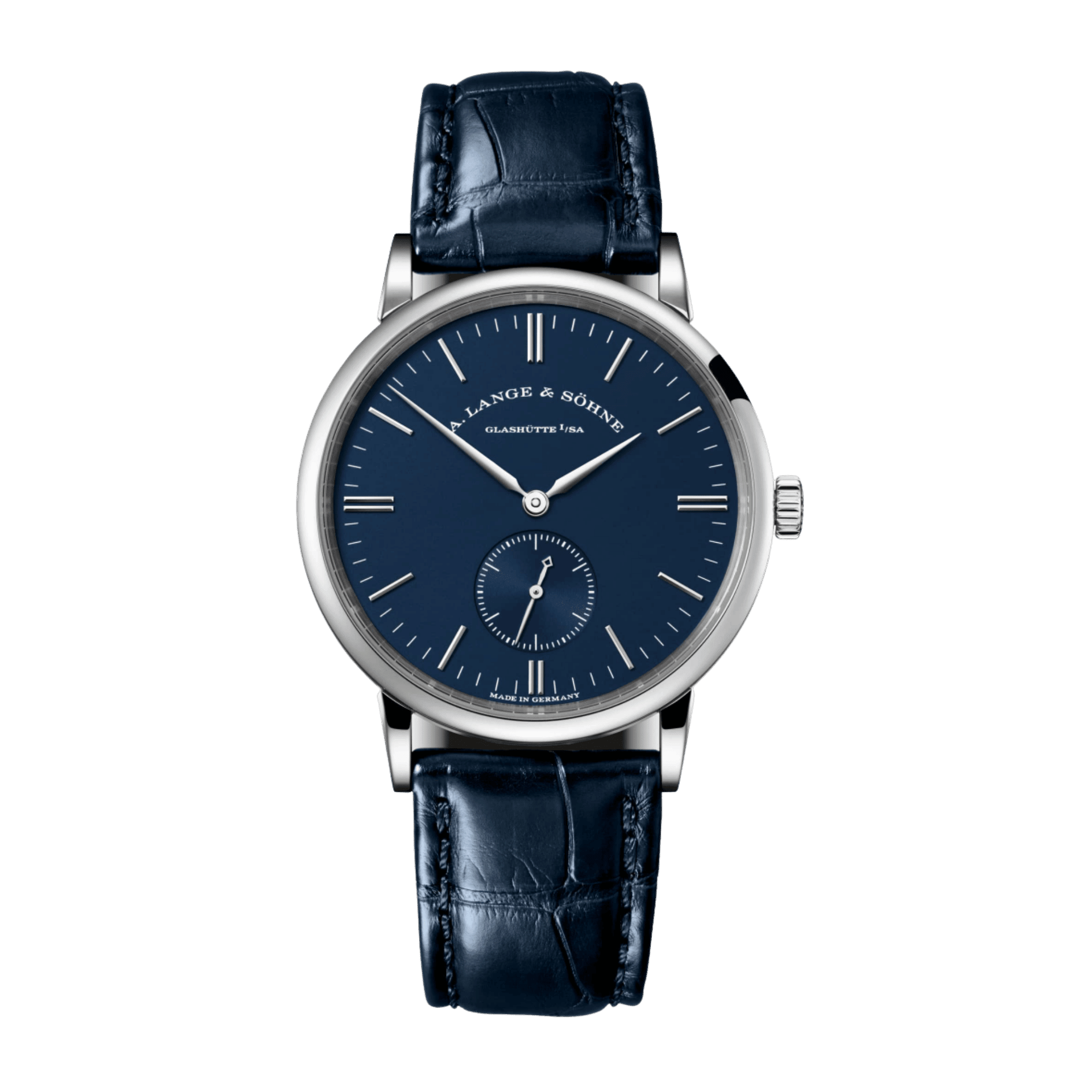 Image of Saxonia White Gold Blue Dial 35mm
