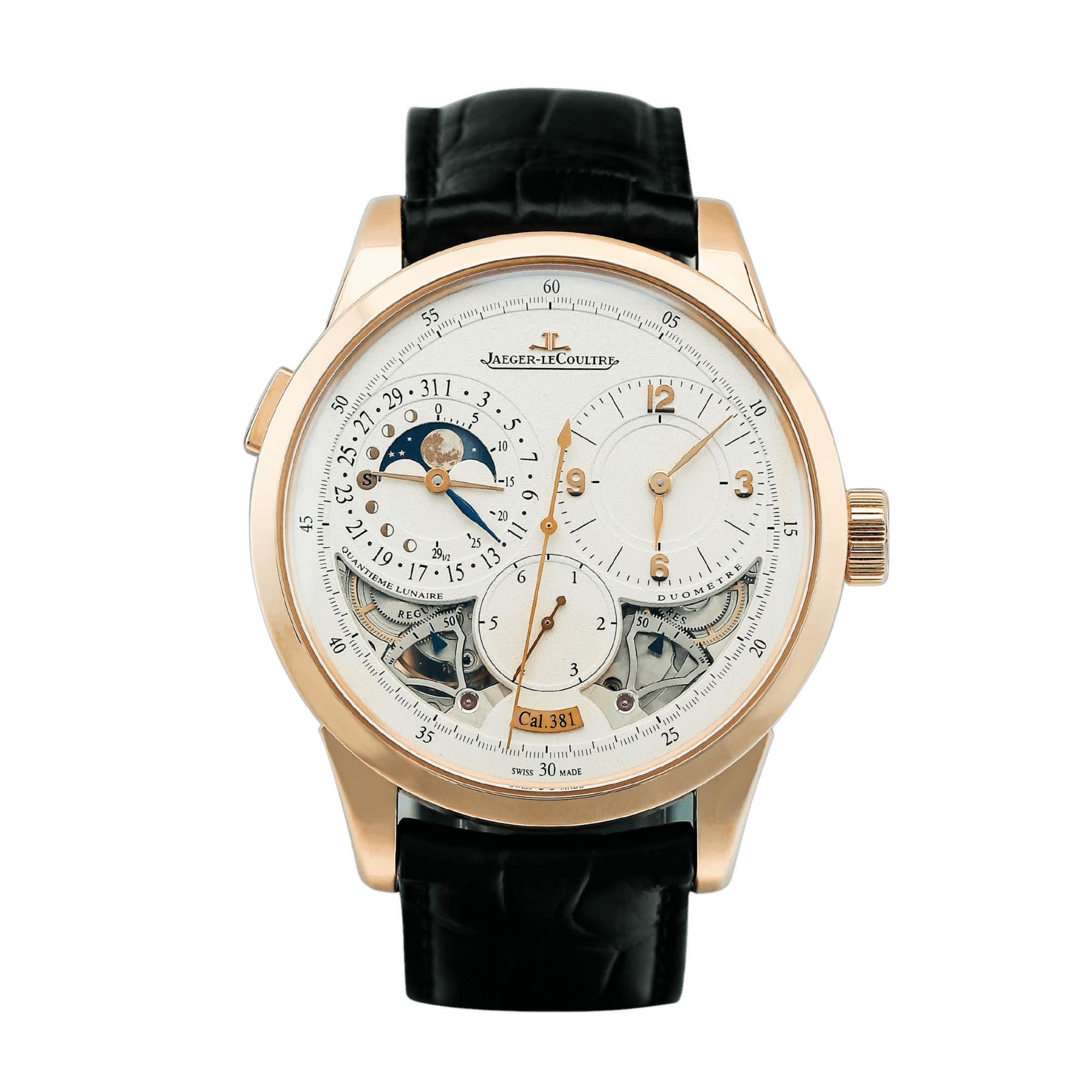 Image of Duomètre à Quantième Lunaire Rose Gold White Dial 42mm