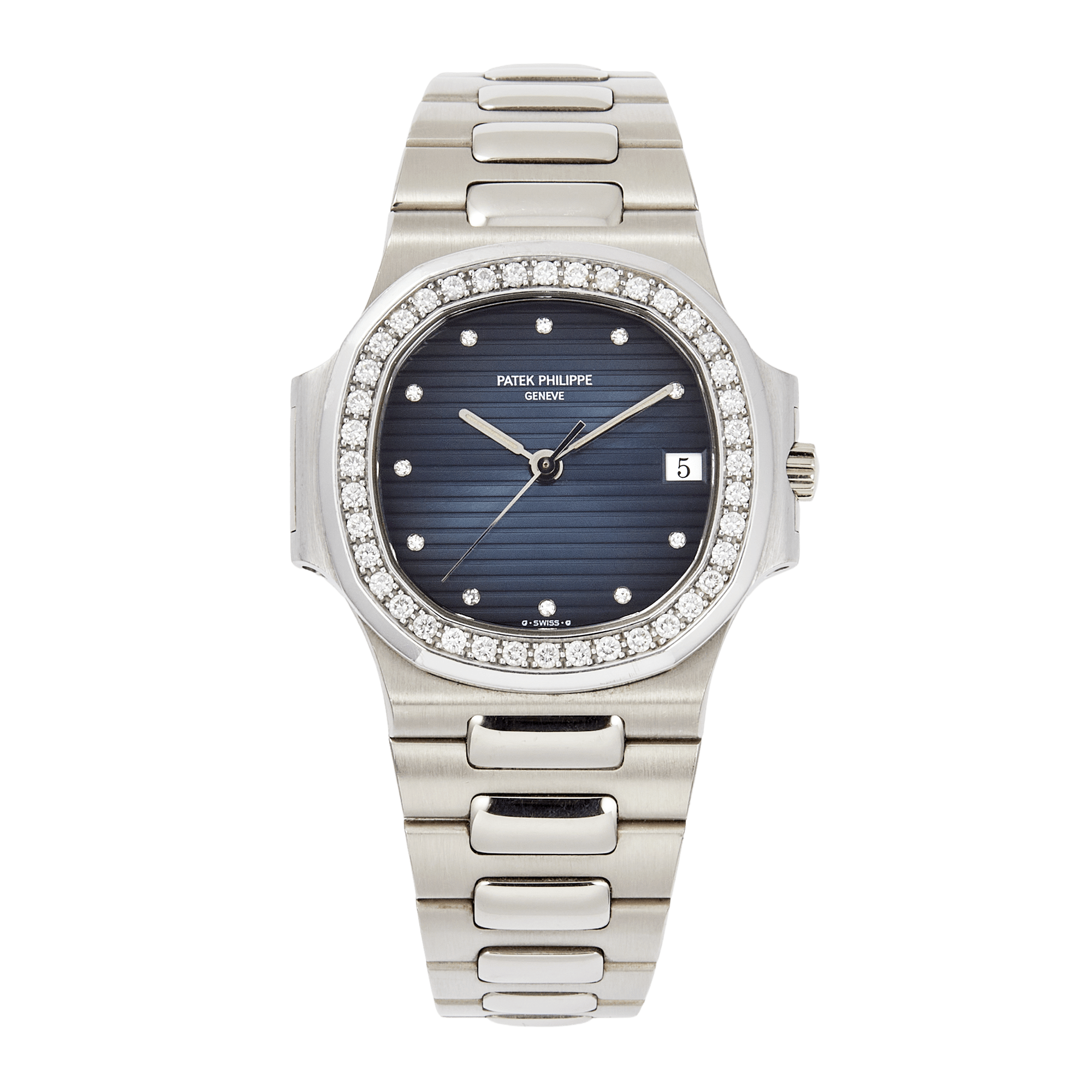 Image of Vintage Nautilus White Gold Diamond Blue Dial 37mm