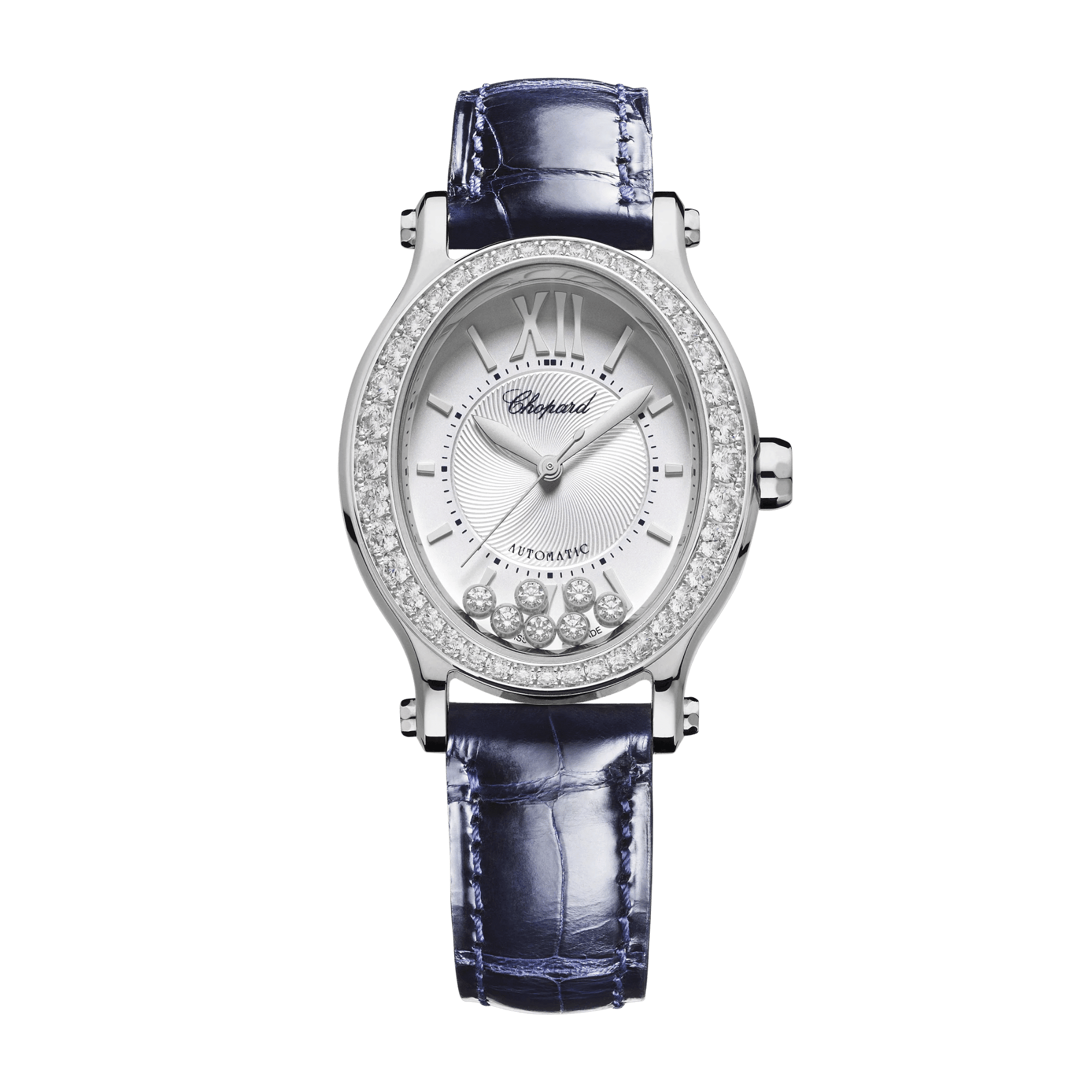 Image of Happy Sport Steel Diamond Silver Dial 29mm