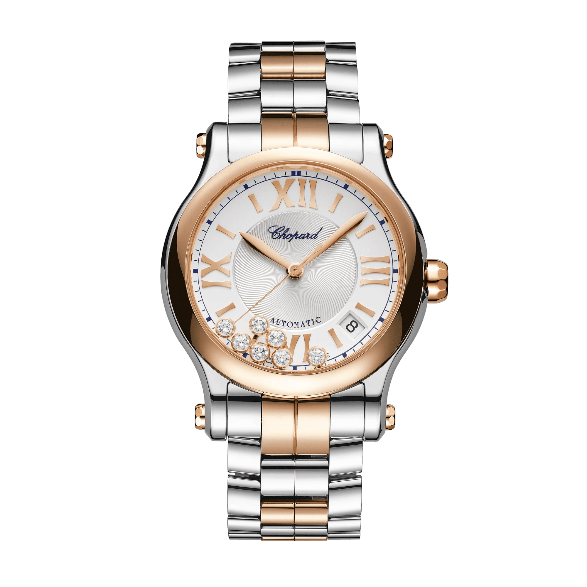 Image of Happy Sport Rose Gold & Steel Silver Dial 36mm