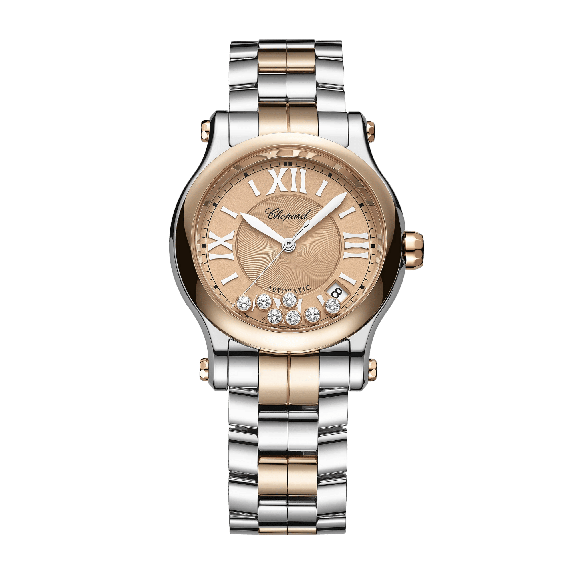 Image of Happy Sport Rose Gold & Steel Rose Dial 36mm
