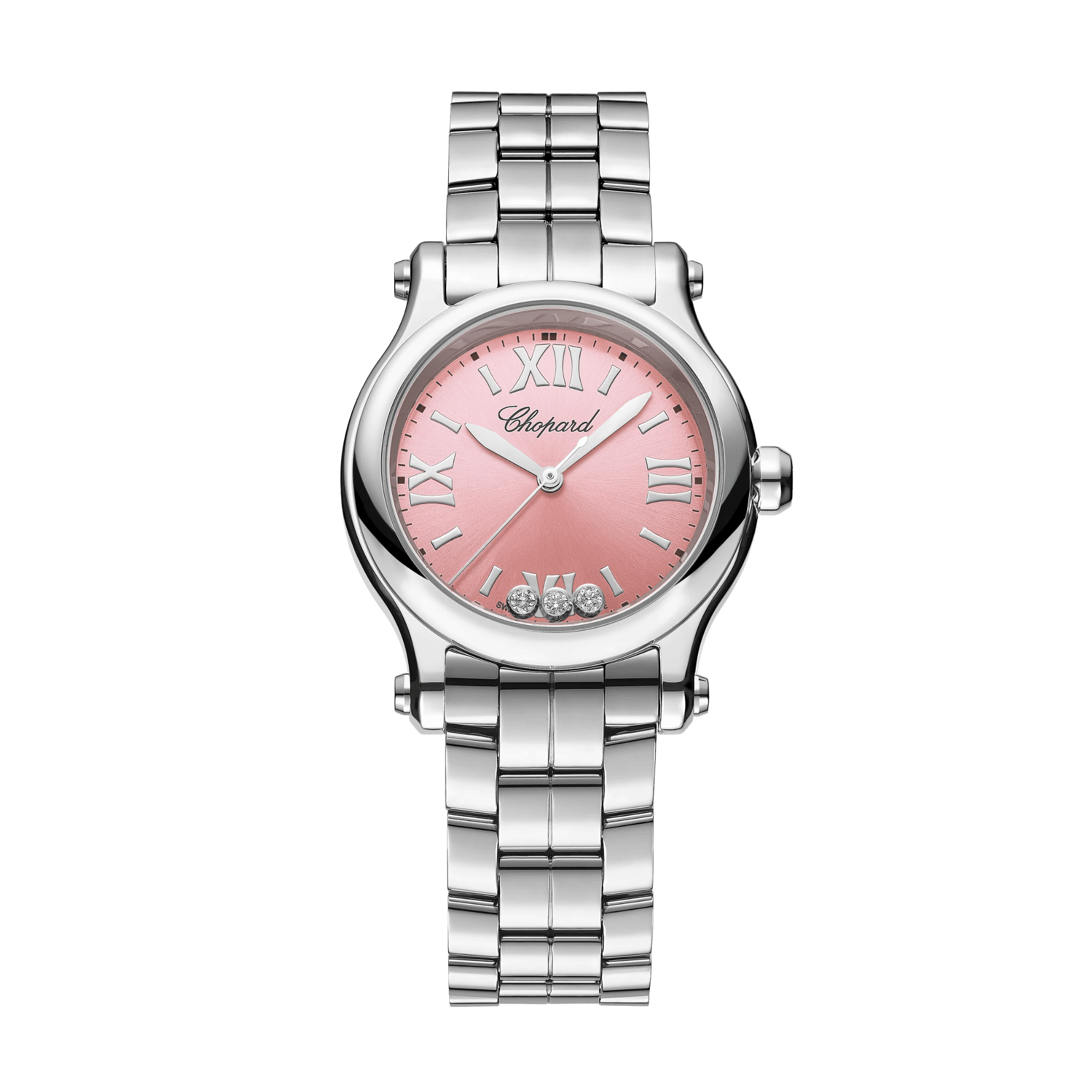 Image of Happy Sport Steel Pink Dial 30mm
