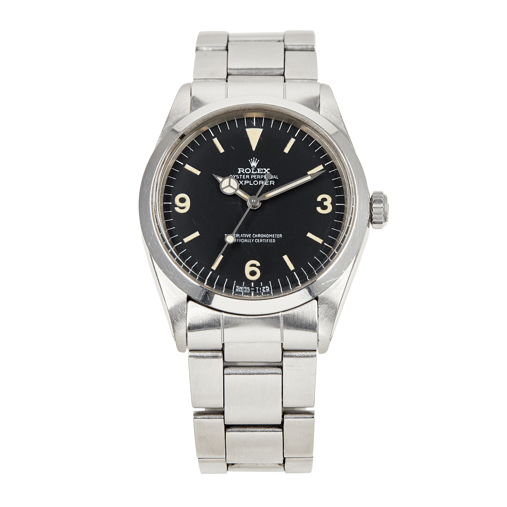 Image of Vintage Explorer Steel Black Dial 36mm