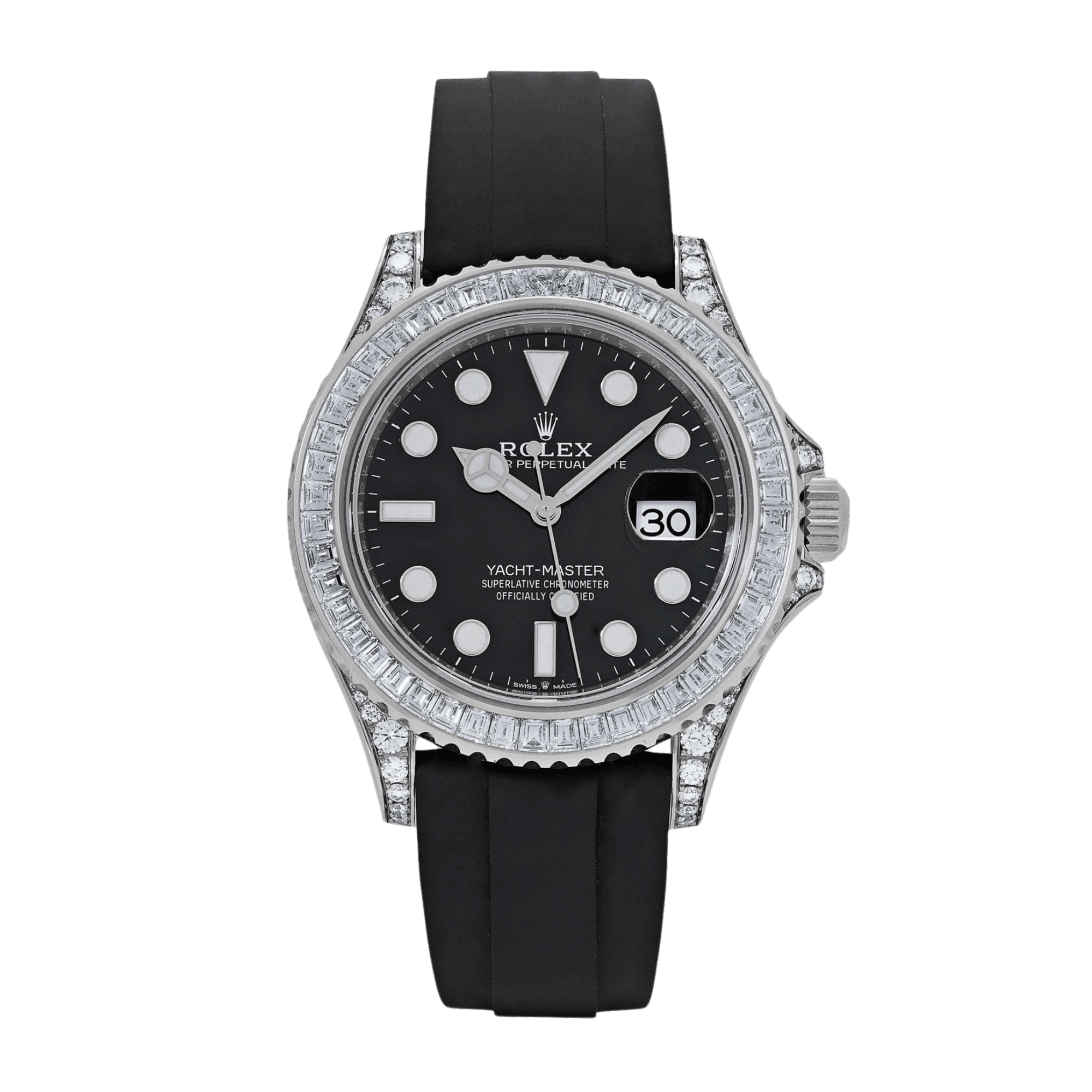 Image of Yacht-Master White Gold Diamond Black Dial 40mm