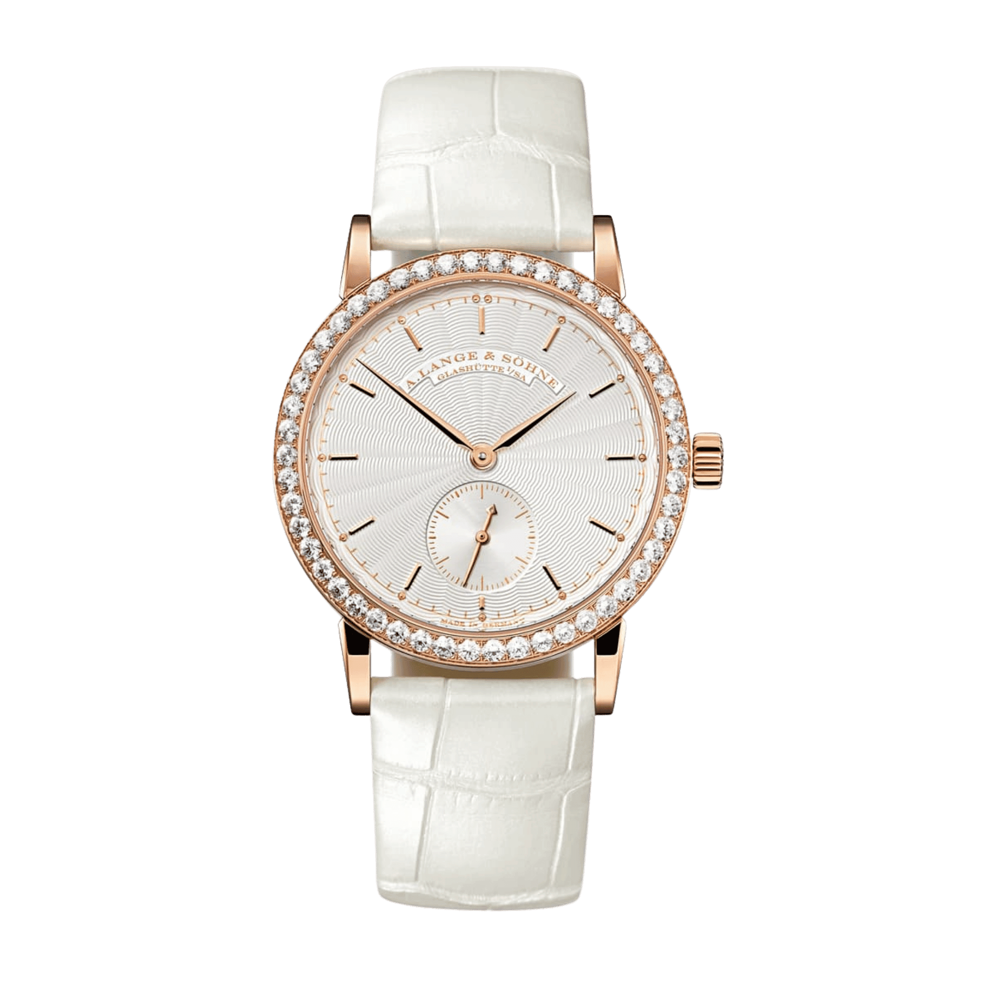 Image of Little Saxonia Rose Gold Diamond Silver Dial 34mm