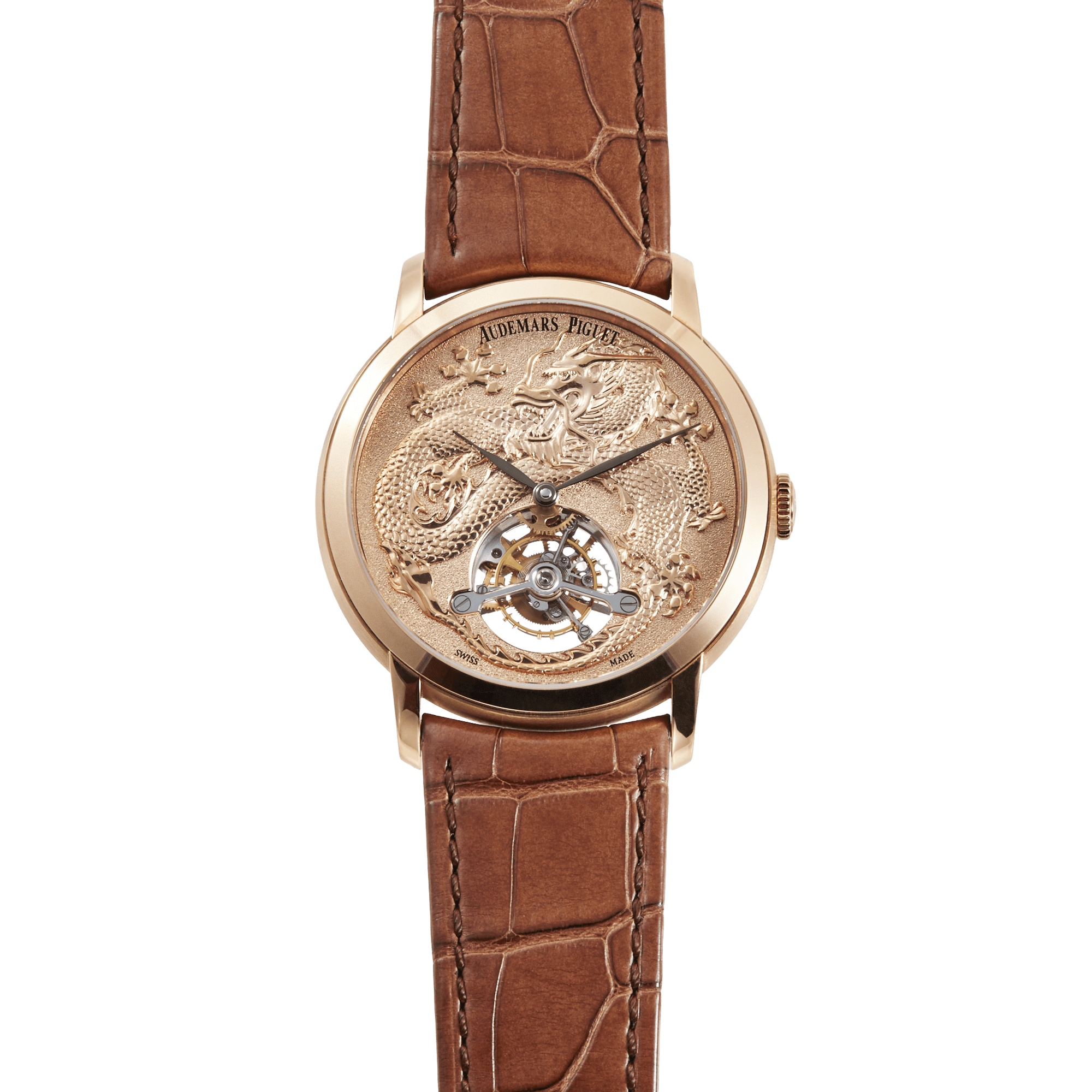 Image of Jules Audemars “Year of the Dragon” Tourbillon Rose Gold Pink Dial 41mm