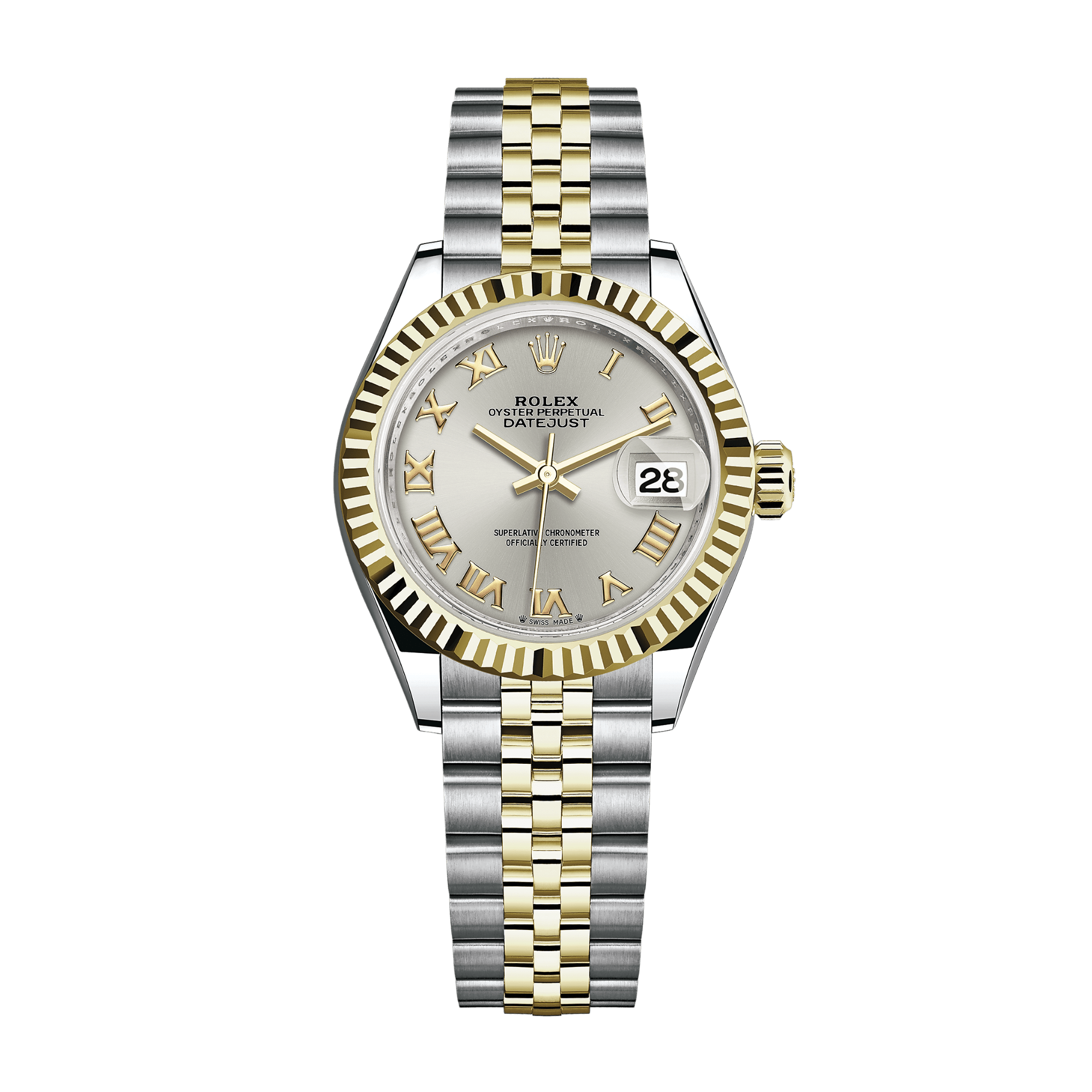 Image of Lady-Datejust Yellow Gold & Steel Jubilee Silver Dial 28mm