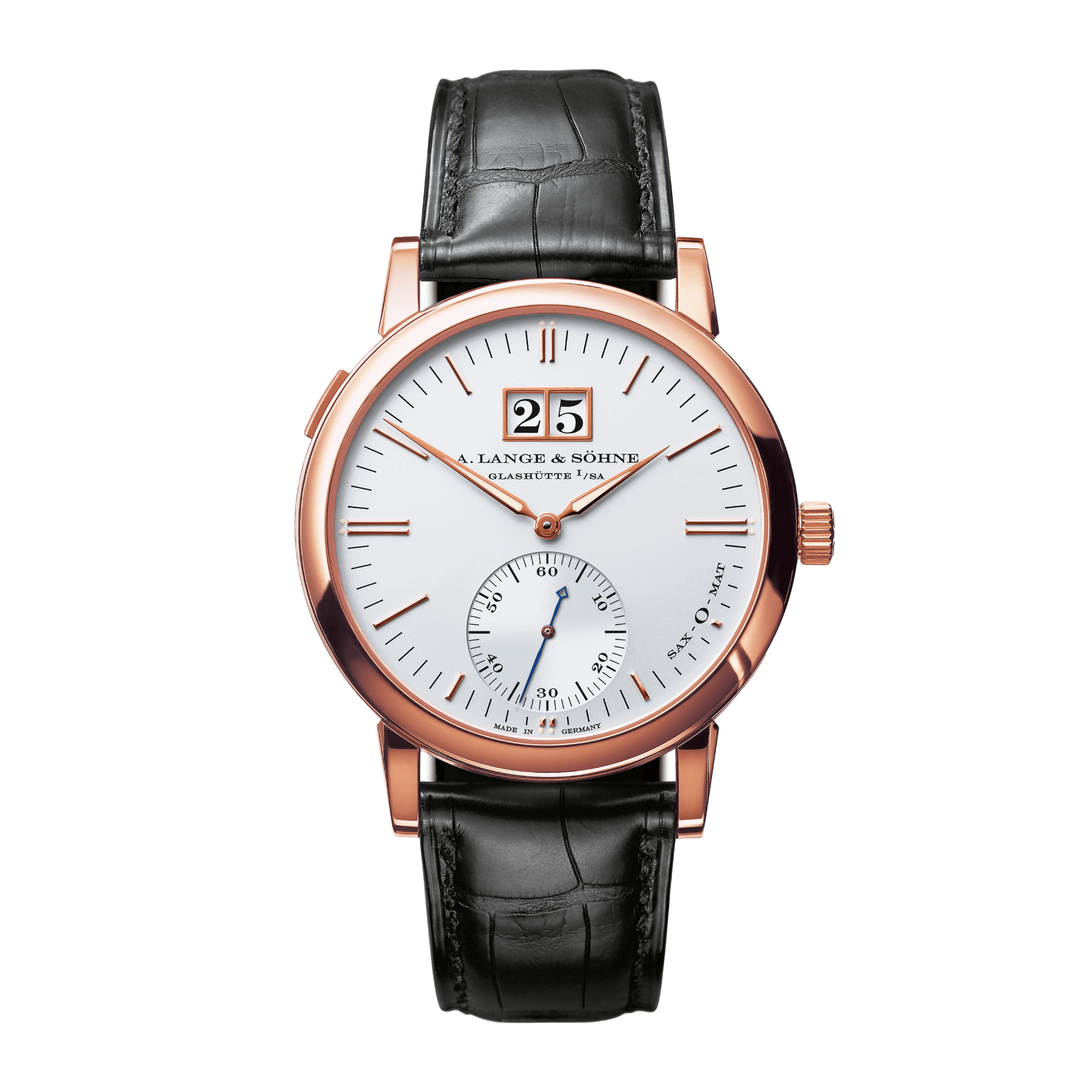 Image of Saxonia Rose Gold Silver Dial 37mm