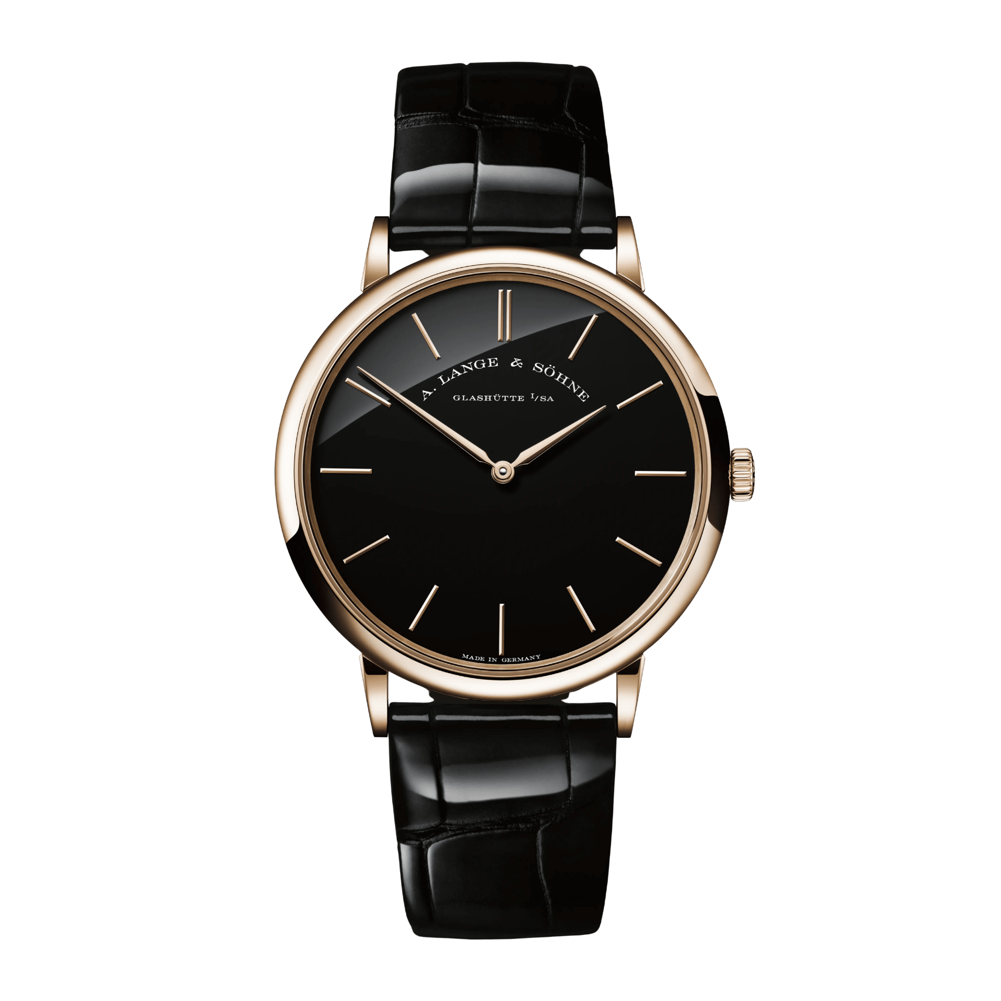Image of Saxonia Thin Honey Gold Black Oynx Dial 40mm