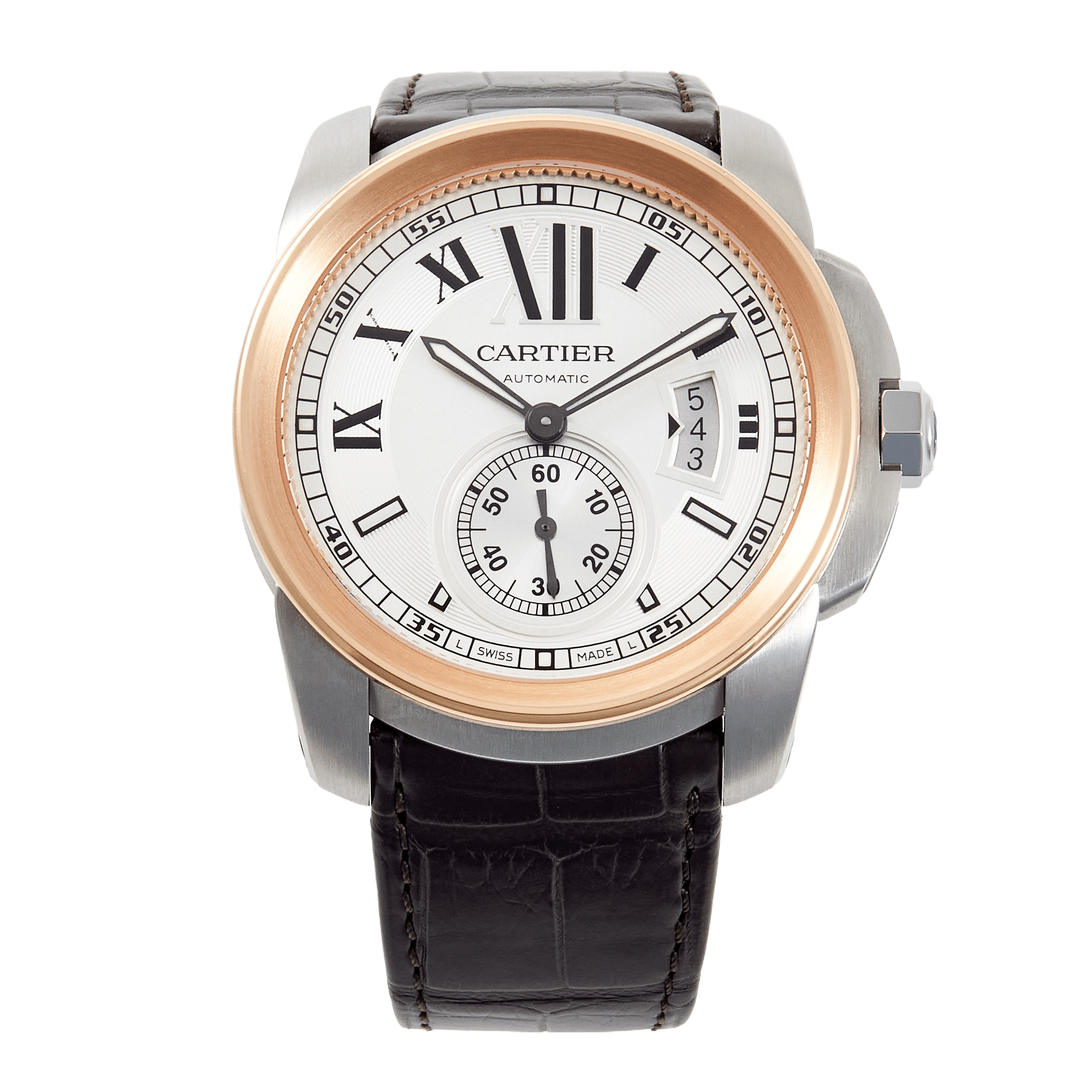 Image of Calibre de Cartier Rose Gold & Steel Silver Dial 42mm