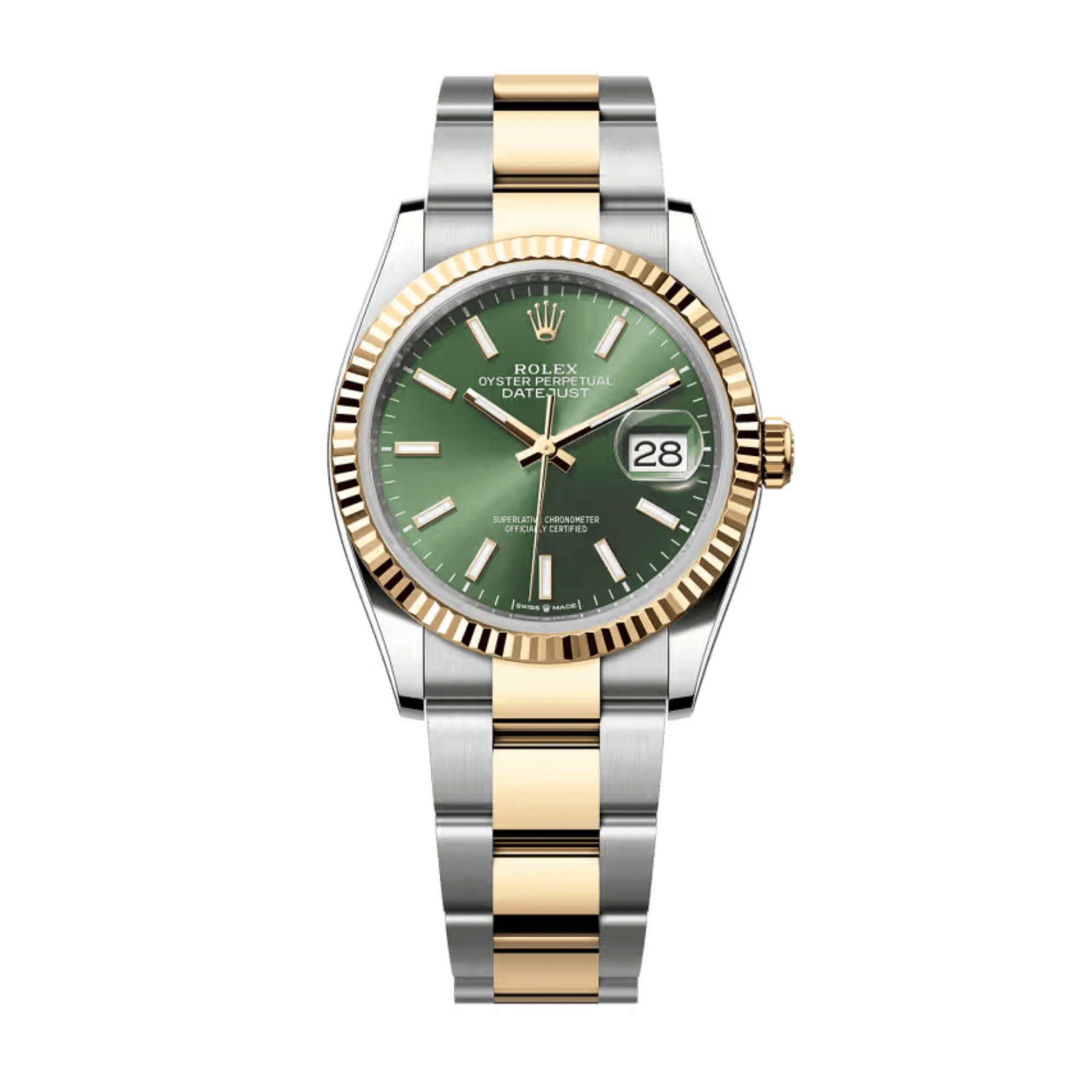 Image of Datejust Yellow Gold & Steel Green Dial 36mm