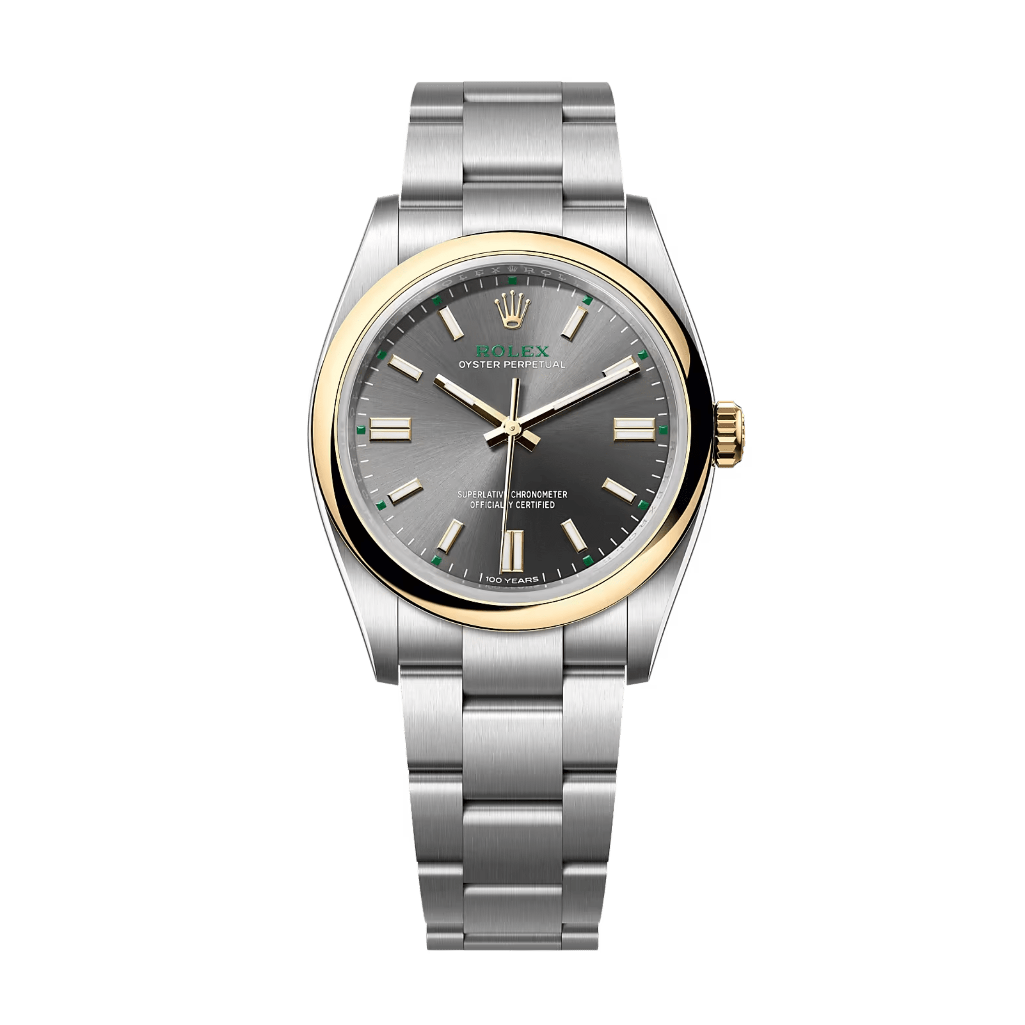 Image of Oyster Perpetual "100 Years" Yellow Gold & Steel Grey Dial 36mm