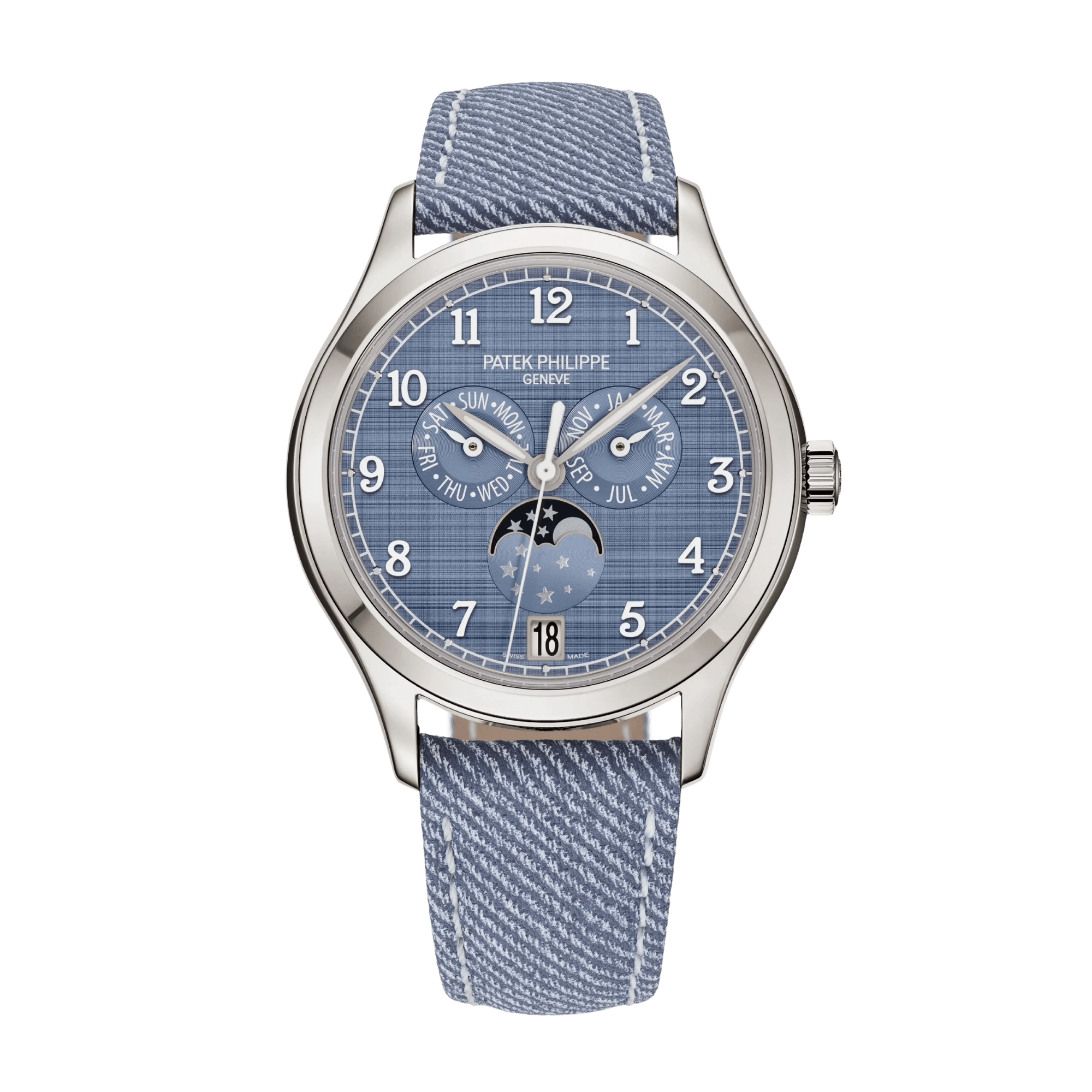 Image of Annual Calendar White Gold Blue Shantung Dial 38mm