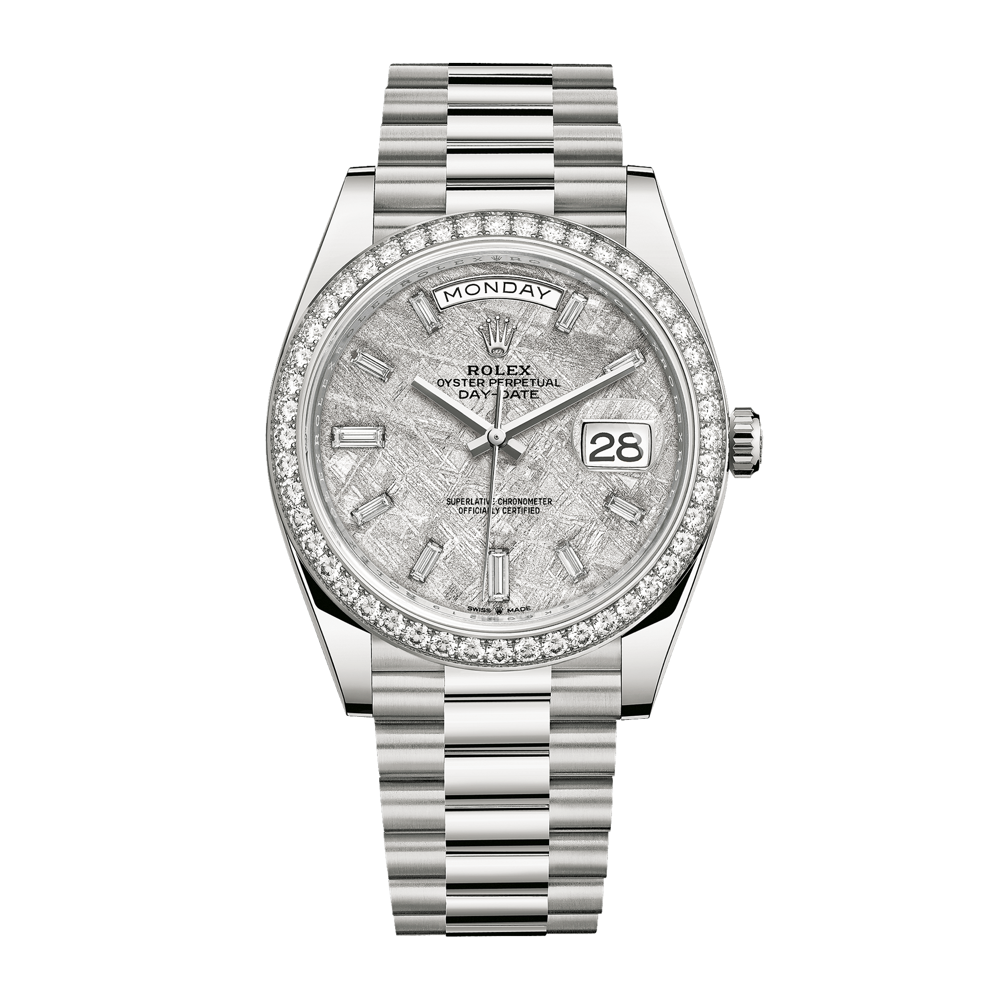 Image of Day-Date White Gold Diamond Meteorite Dial 40mm